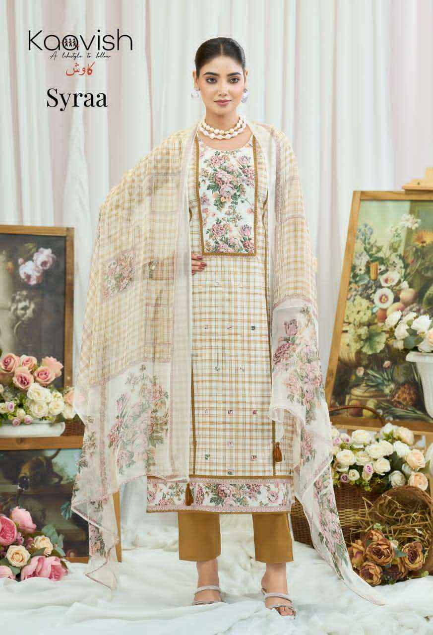 Kaavish Syraa Pure Lawn Cotton Ladies Dress Collection ( 4 Pcs Catalog )