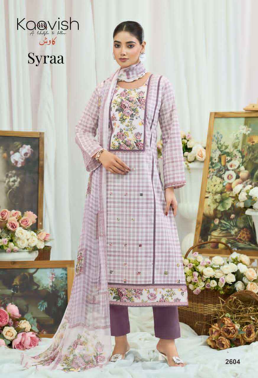 Kaavish Syraa Pure Lawn Cotton Ladies Dress Collection ( 4 Pcs Catalog )