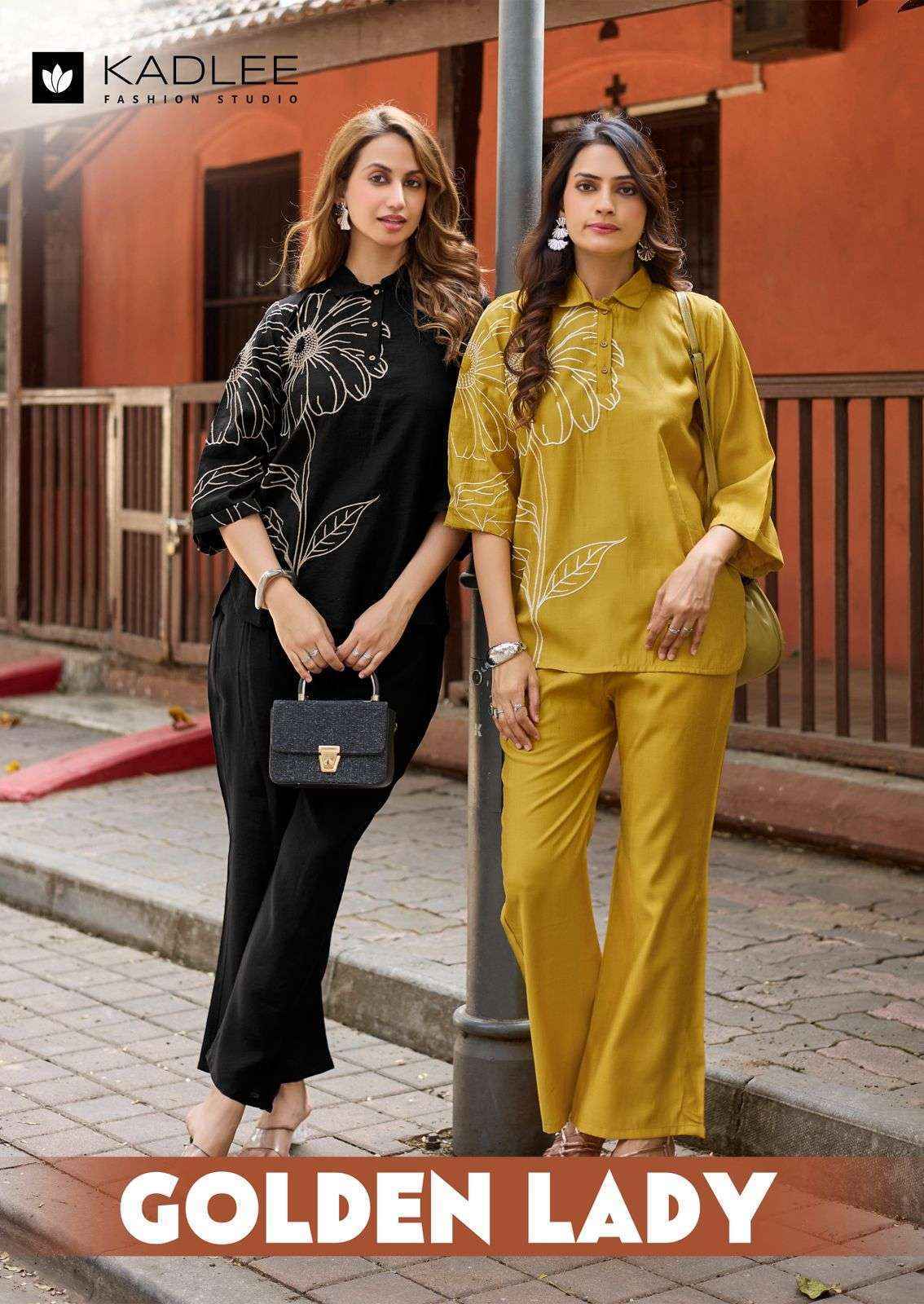 Kadlee Fashion Golden Lady Viscose Readymade Suits