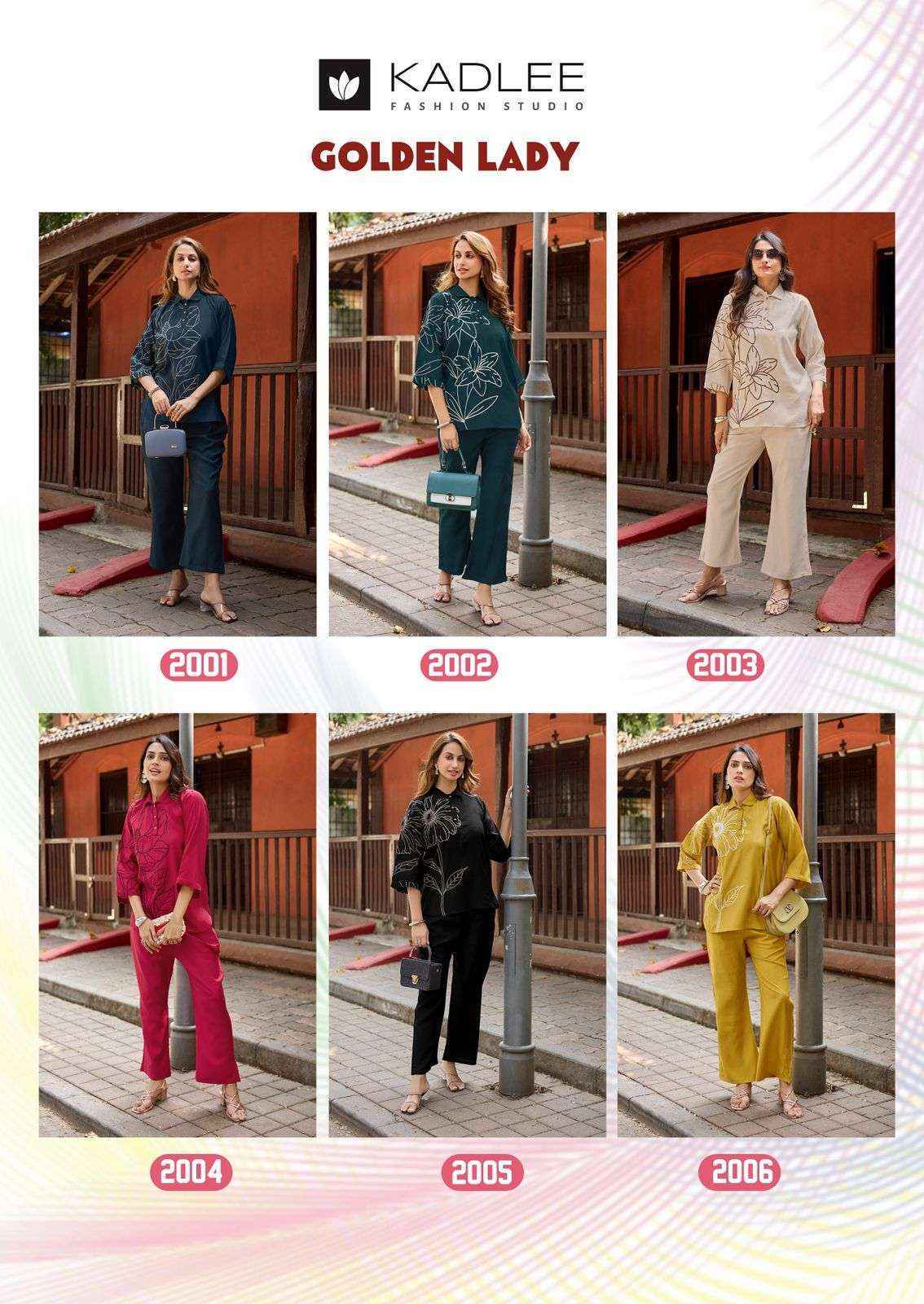 Kadlee Fashion Golden Lady Viscose Readymade Suits