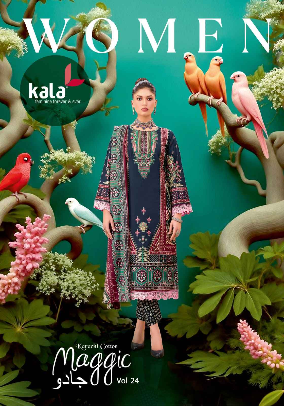 Kala Maggic Vol-24 Karachi Dress Material Wholesale Price 12 Pcs Catalogue
