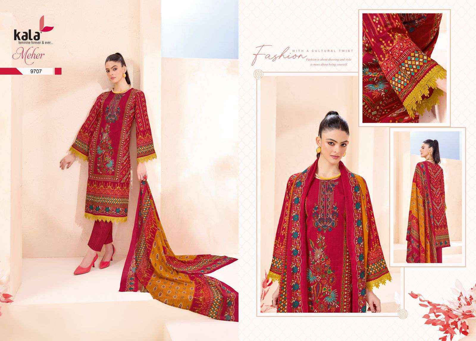 Kala Meher Vol 12 Cotton Dress Material Wholesale Rate ( 12 Pcs Catalog )