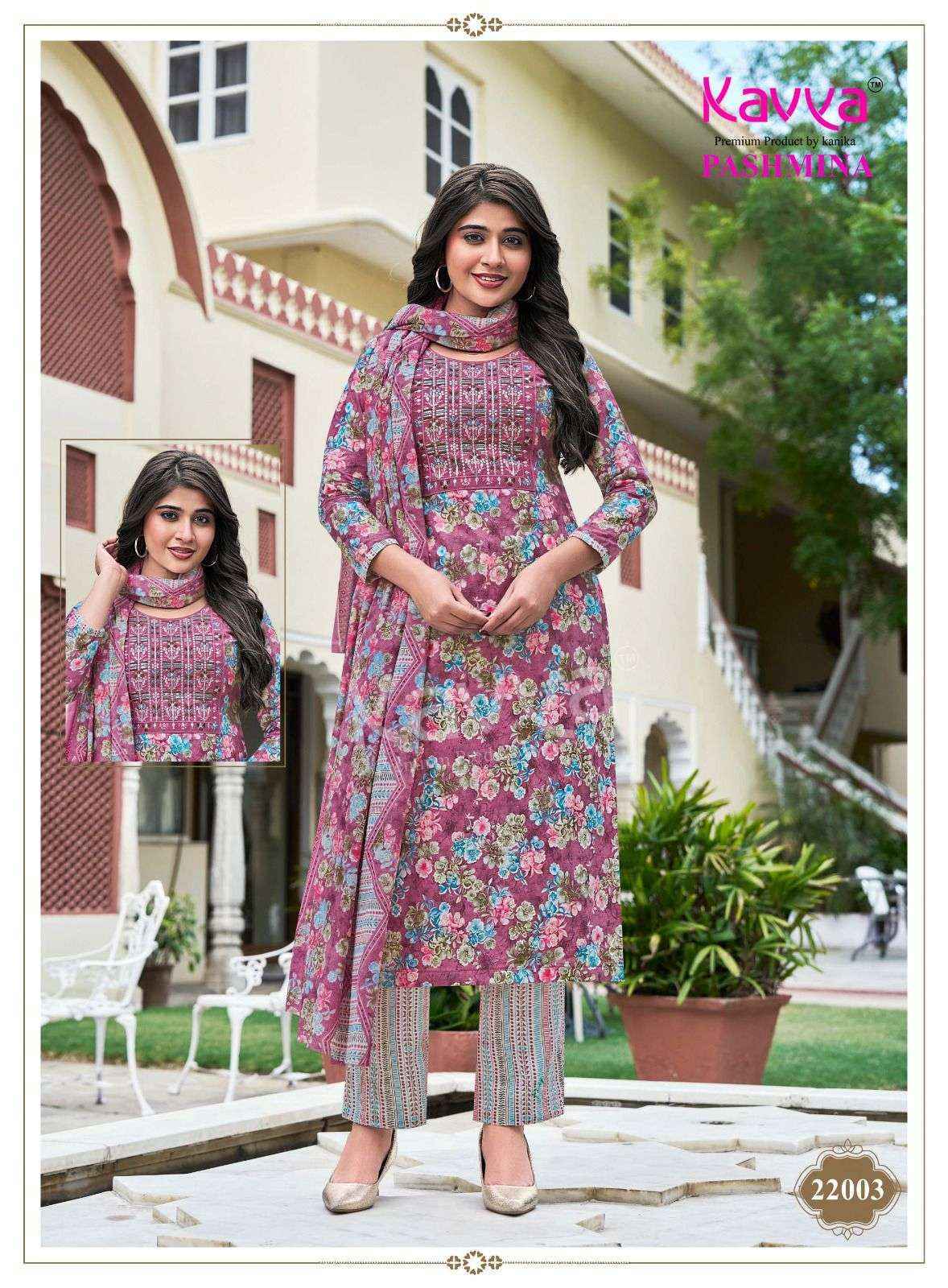 Kavya Pashmina Vol 22 Malasian Wholesale Readymade Suits 10 pcs Catalogue