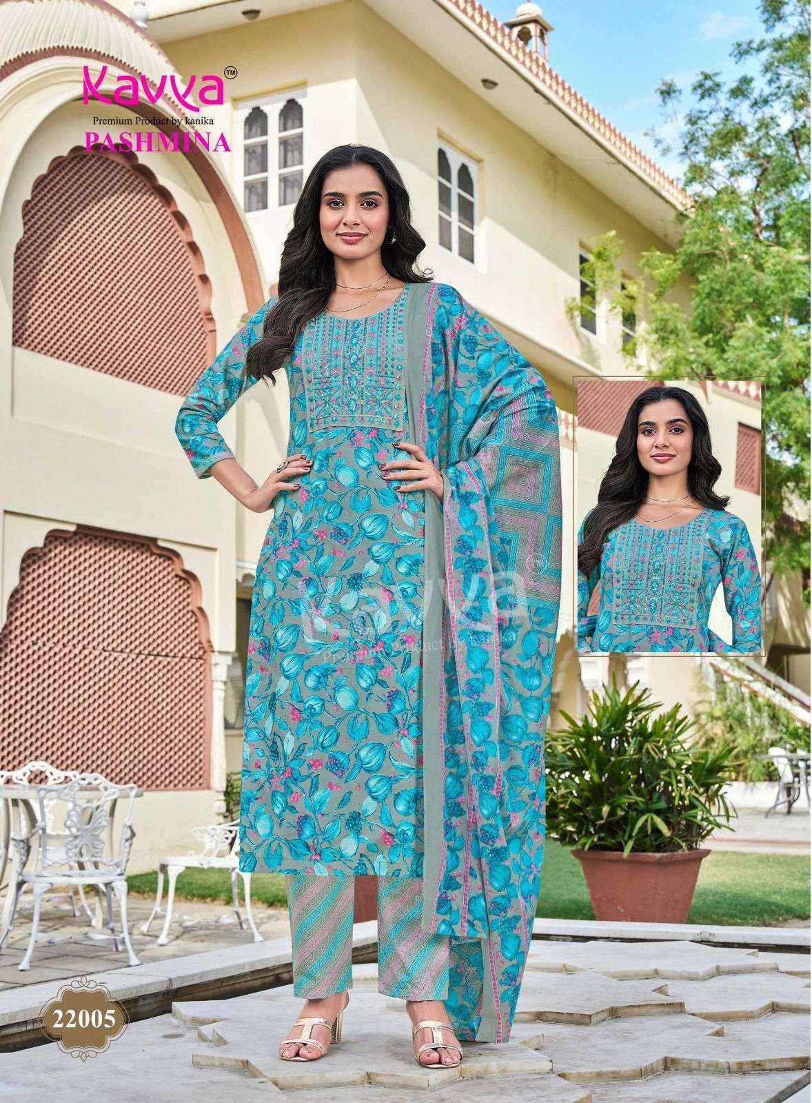 Kavya Pashmina Vol 22 Malasian Wholesale Readymade Suits 10 pcs Catalogue