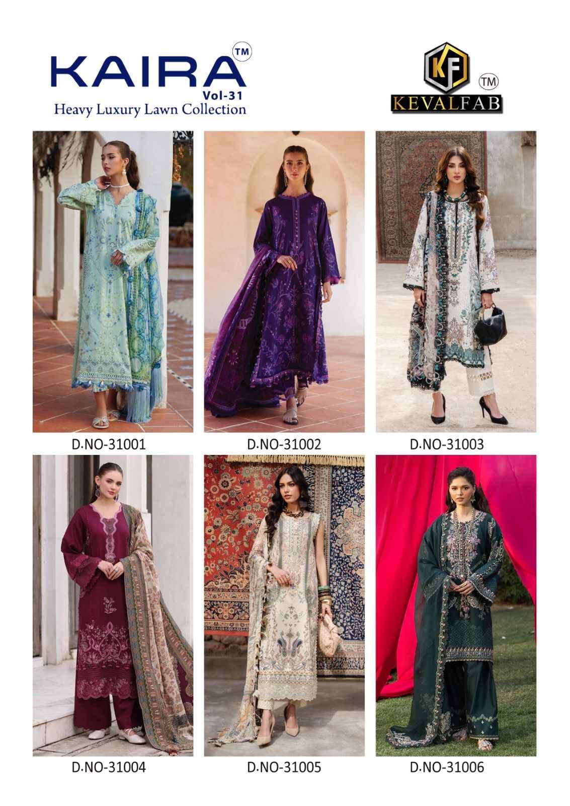 Keval Fab Kaira Vol 31 Lawn Cotton Dress Material Collection ( 6 Pcs Catalog )