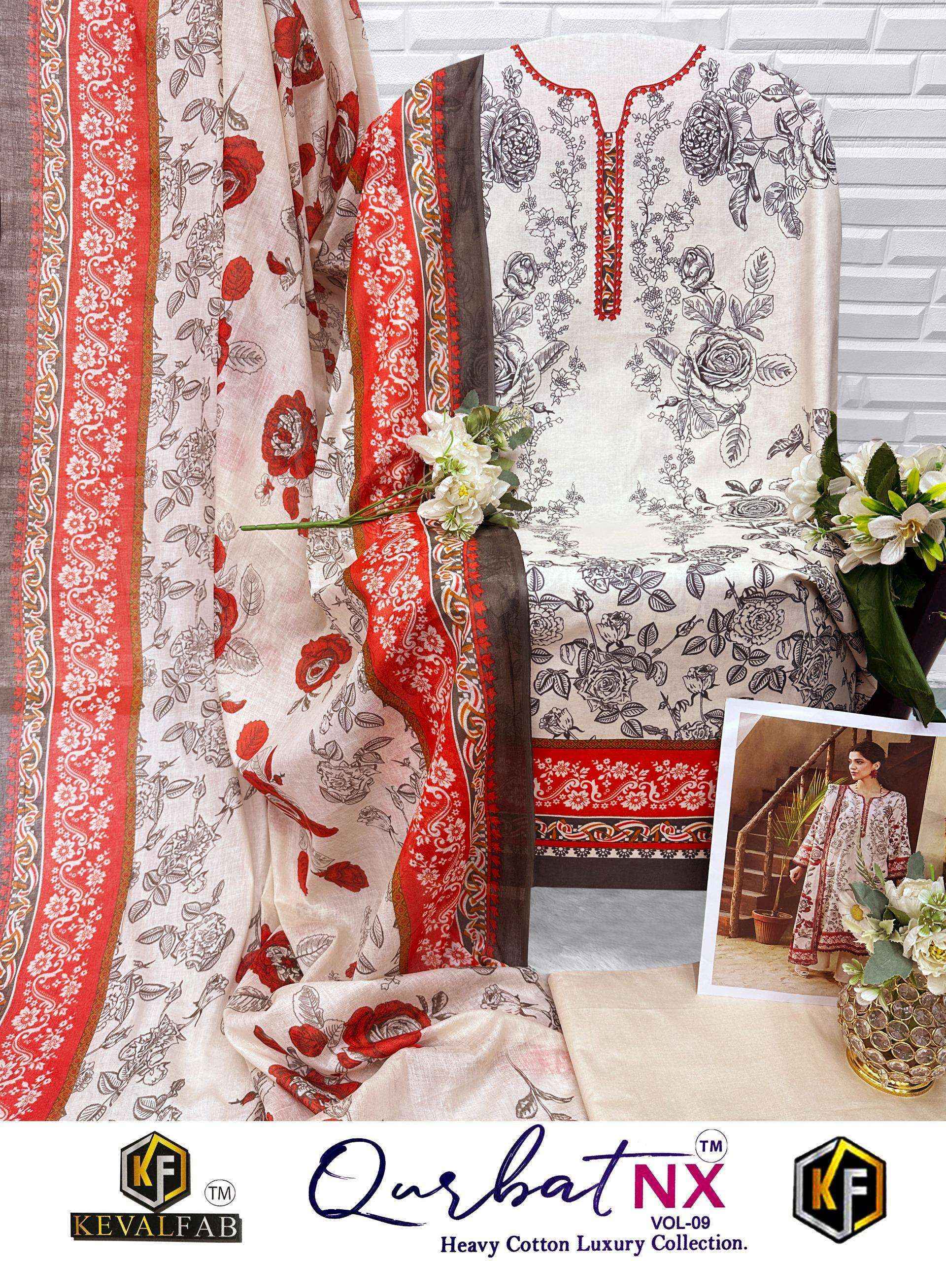 Keval Fab Qurbat Nx Vol 9 Cotton Dress Material Wholesale Price 6 pc Cataloge