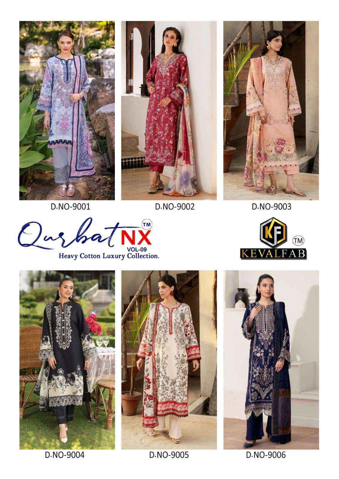 Keval Fab Qurbat Nx Vol 9 Cotton Dress Material Wholesale Price 6 pc Cataloge