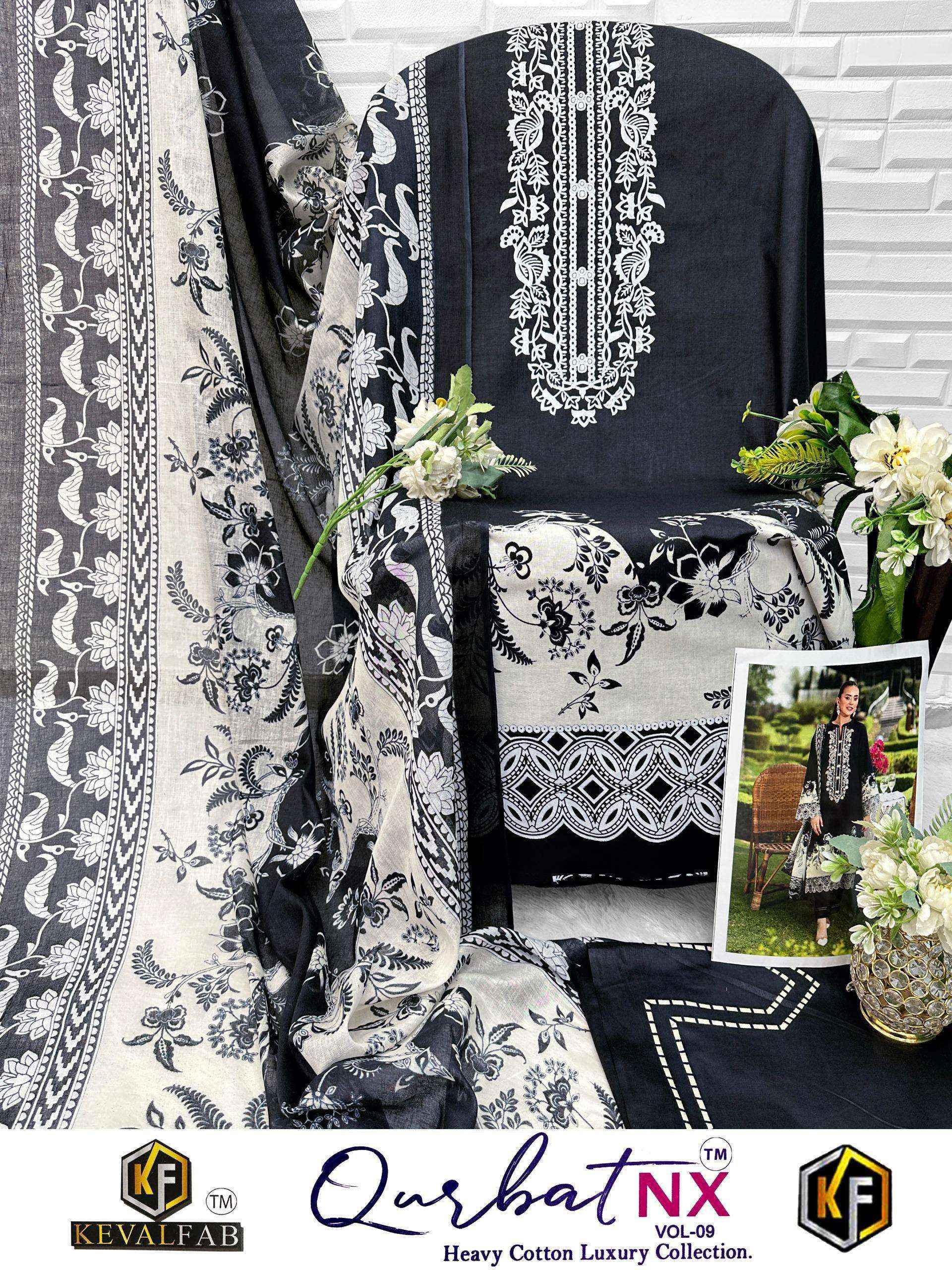 Keval Fab Qurbat Nx Vol 9 Cotton Dress Material Wholesale Price 6 pc Cataloge