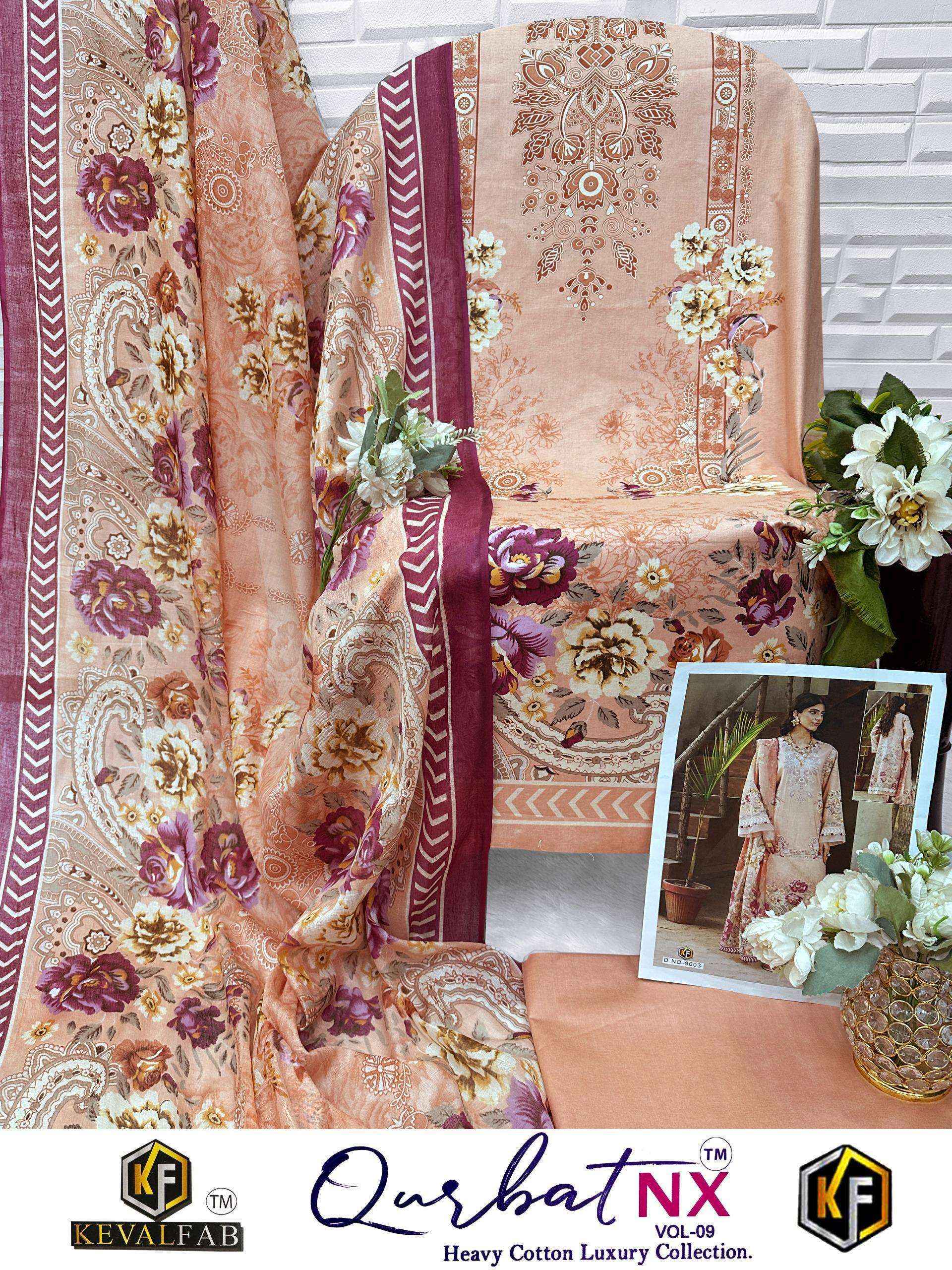 Keval Fab Qurbat Nx Vol 9 Cotton Dress Material Wholesale Price 6 pc Cataloge
