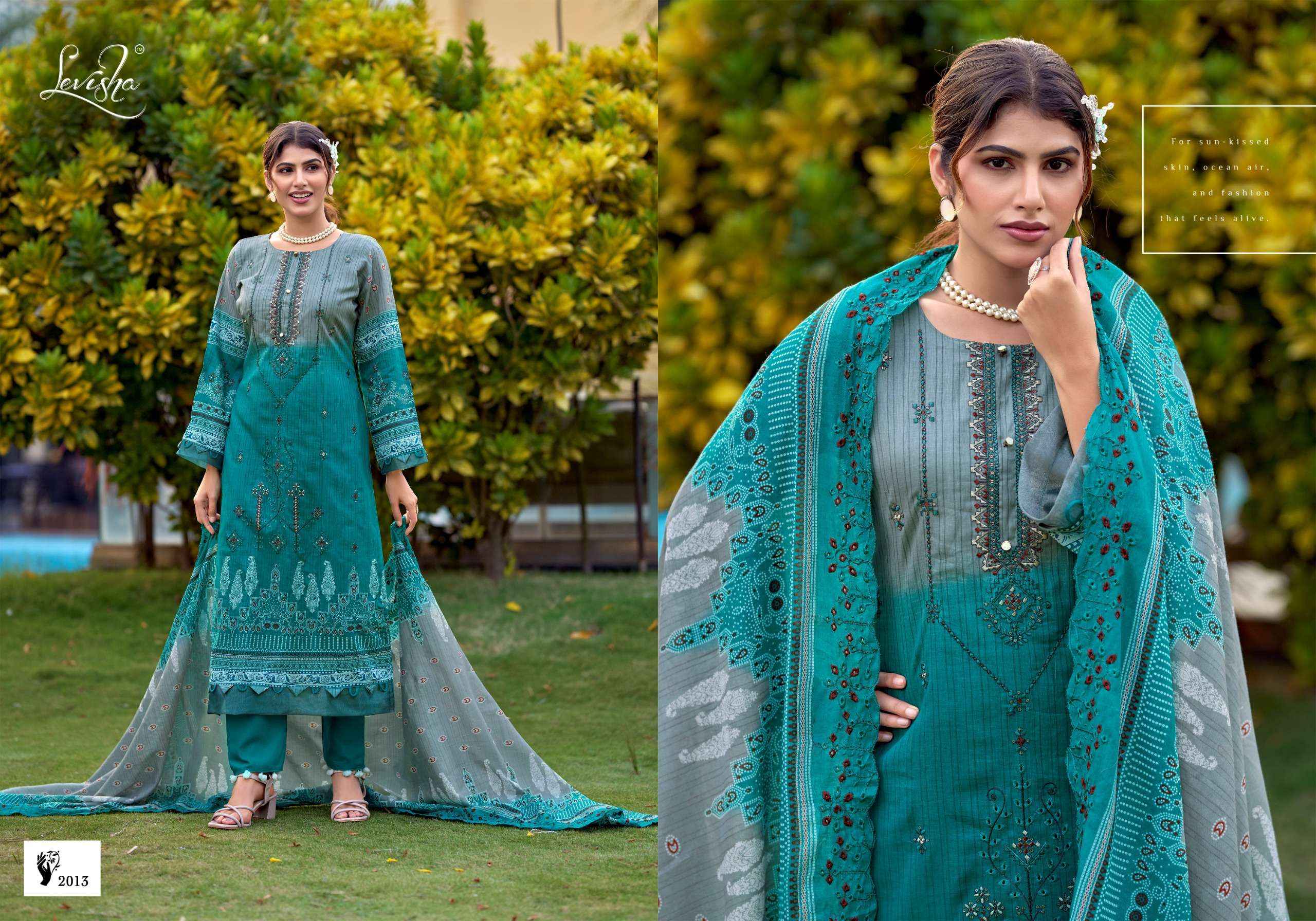 LEVISHA MADHUBALA VOL 15 LAWN COTTON  EMBROIDERY PAKISTANI SUITS ( 7 PCS CATALOGUE )