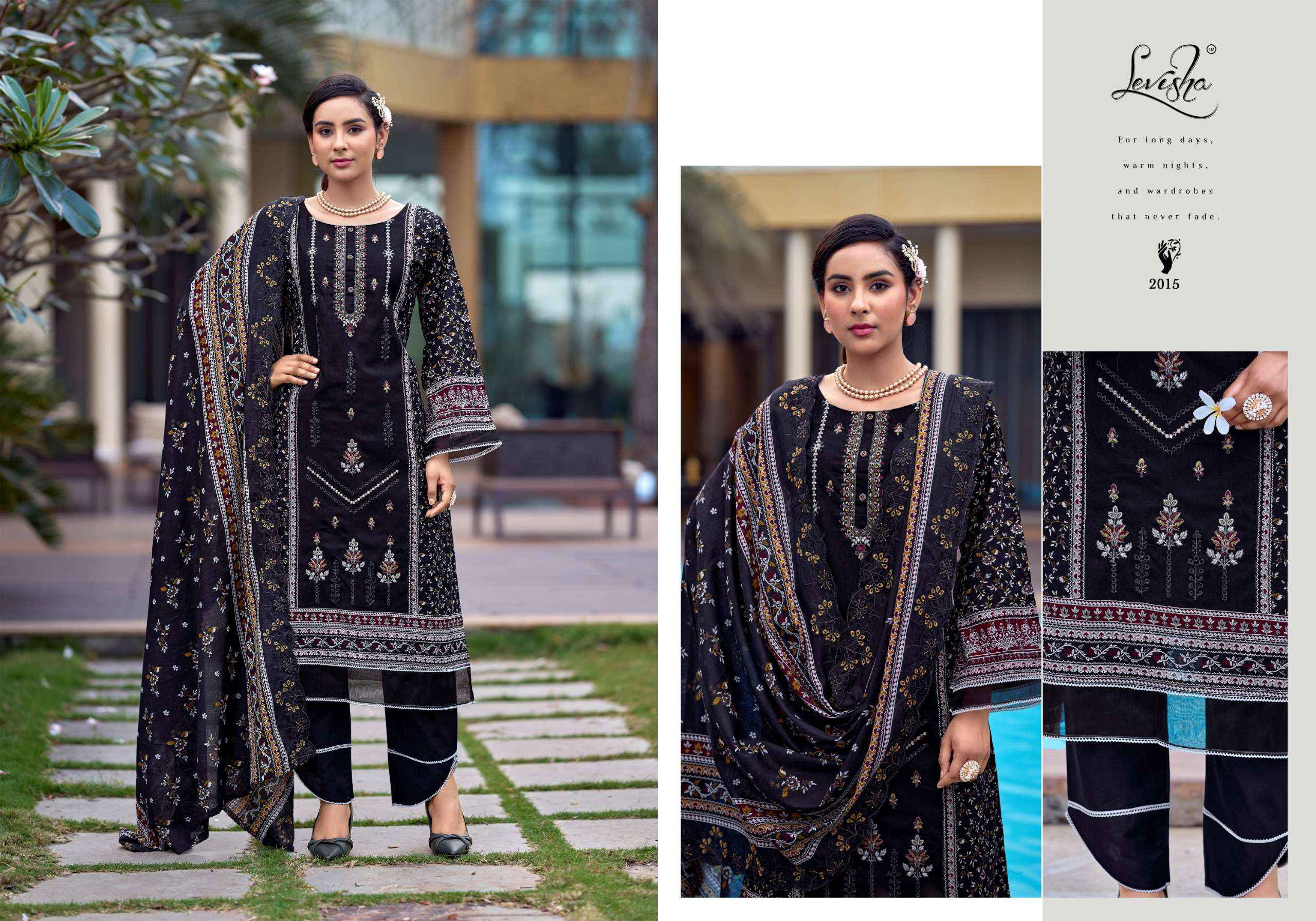 LEVISHA MADHUBALA VOL 15 LAWN COTTON  EMBROIDERY PAKISTANI SUITS ( 7 PCS CATALOGUE )