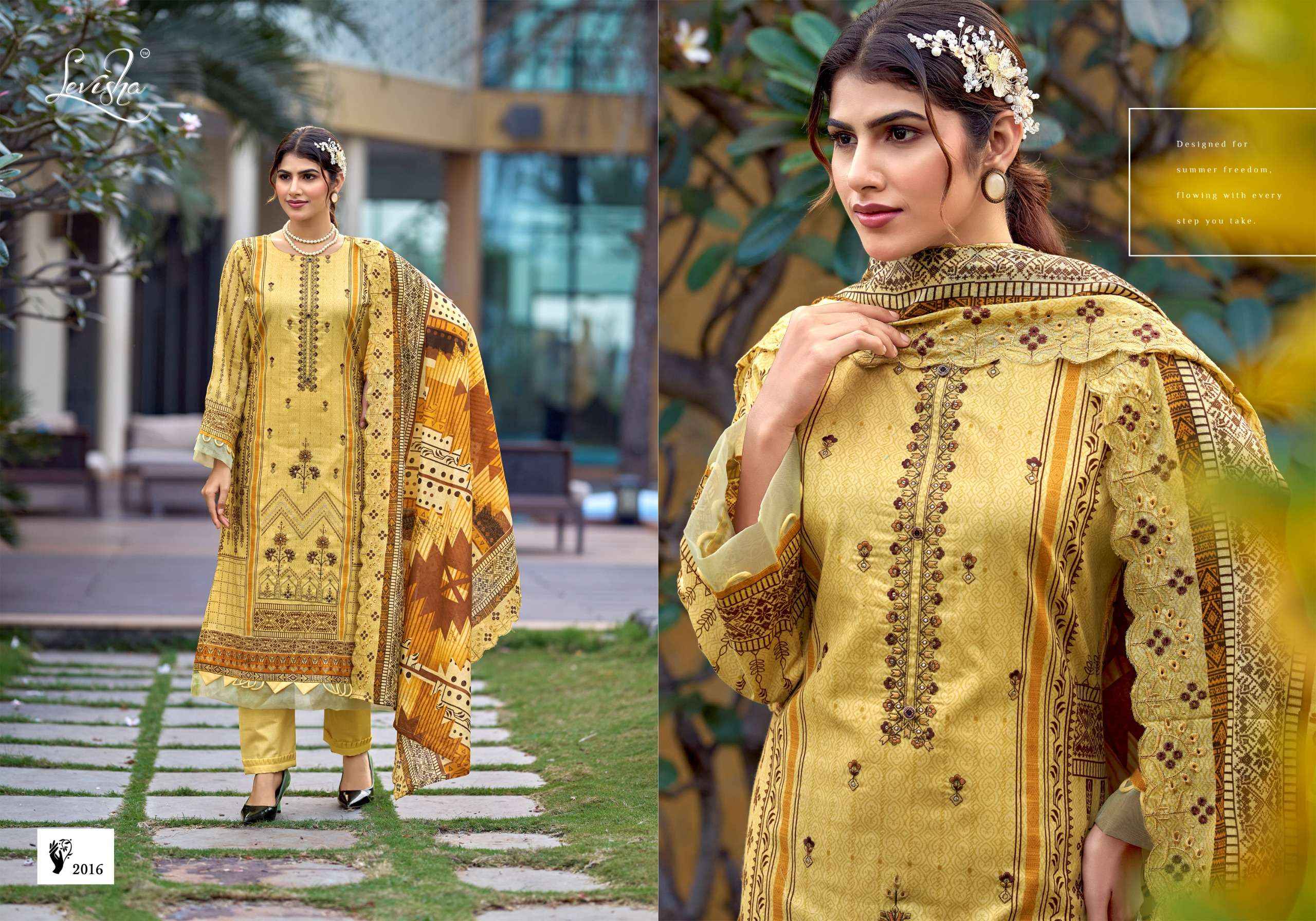LEVISHA MADHUBALA VOL 15 LAWN COTTON  EMBROIDERY PAKISTANI SUITS ( 7 PCS CATALOGUE )