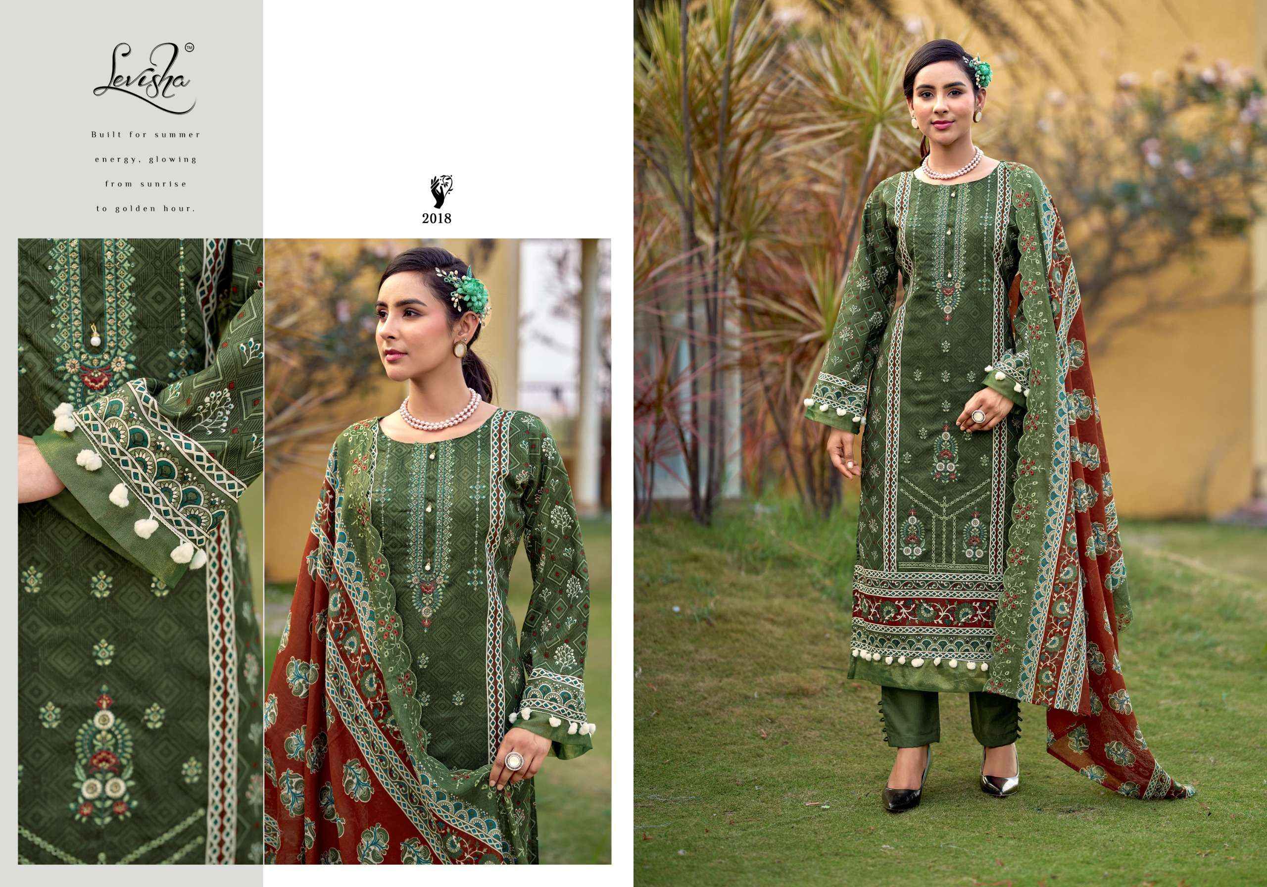 LEVISHA MADHUBALA VOL 15 LAWN COTTON  EMBROIDERY PAKISTANI SUITS ( 7 PCS CATALOGUE )