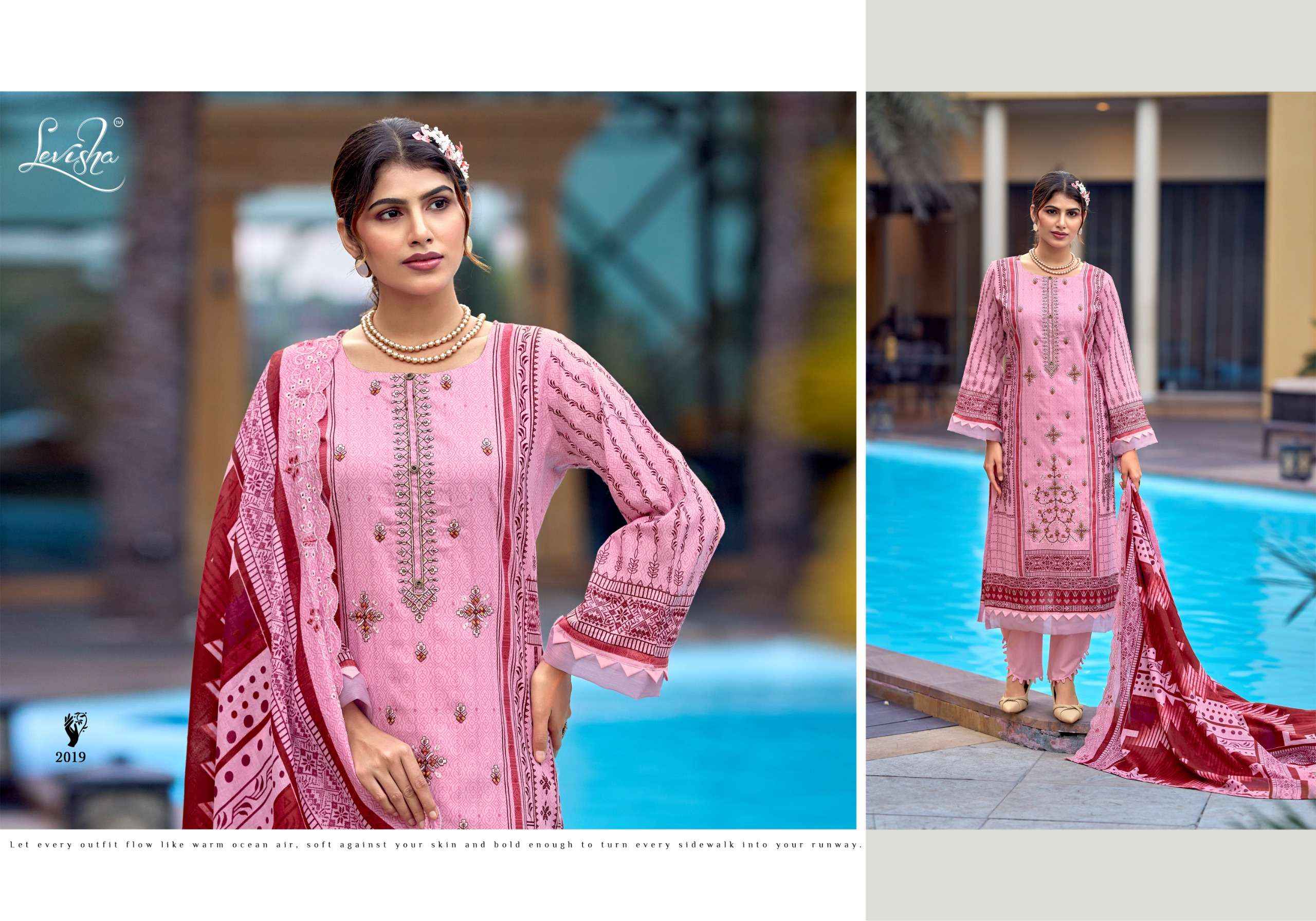 LEVISHA MADHUBALA VOL 15 LAWN COTTON  EMBROIDERY PAKISTANI SUITS ( 7 PCS CATALOGUE )