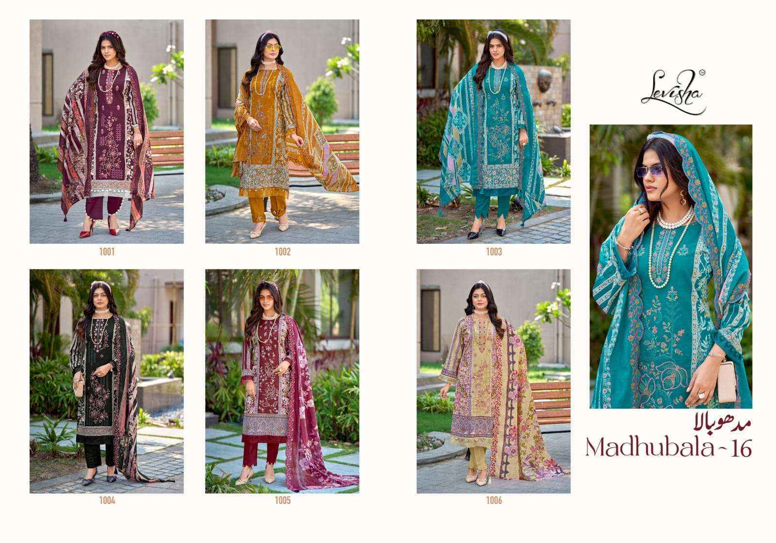 Levisha Madhubala Vol 16 Lawn Cotton Dress Material Wholesale Collection ( 6 Pcs Catalog )