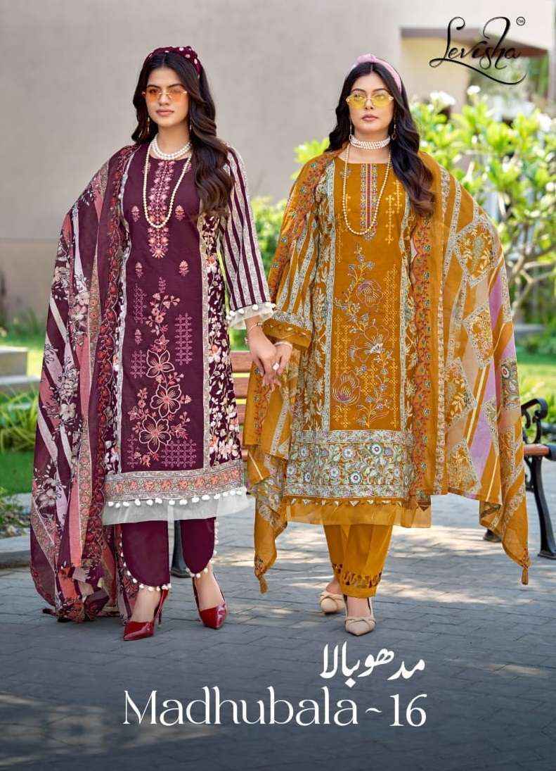 Levisha Madhubala Vol 16 Lawn Cotton Dress Material Wholesale Collection ( 6 Pcs Catalog )