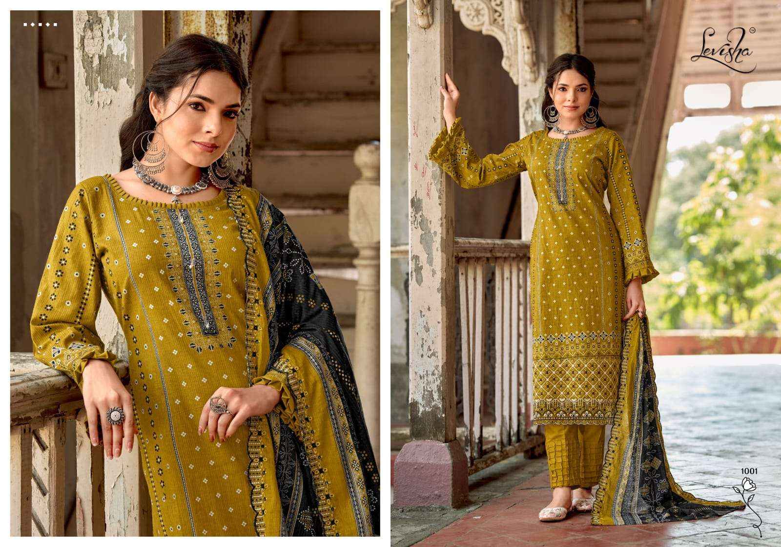 LEVISHA ZUBIA LAWN COTTON WORK DRESS MATERIAL WHOLESALE PRICE ( 6 PCS CATALOGUE )