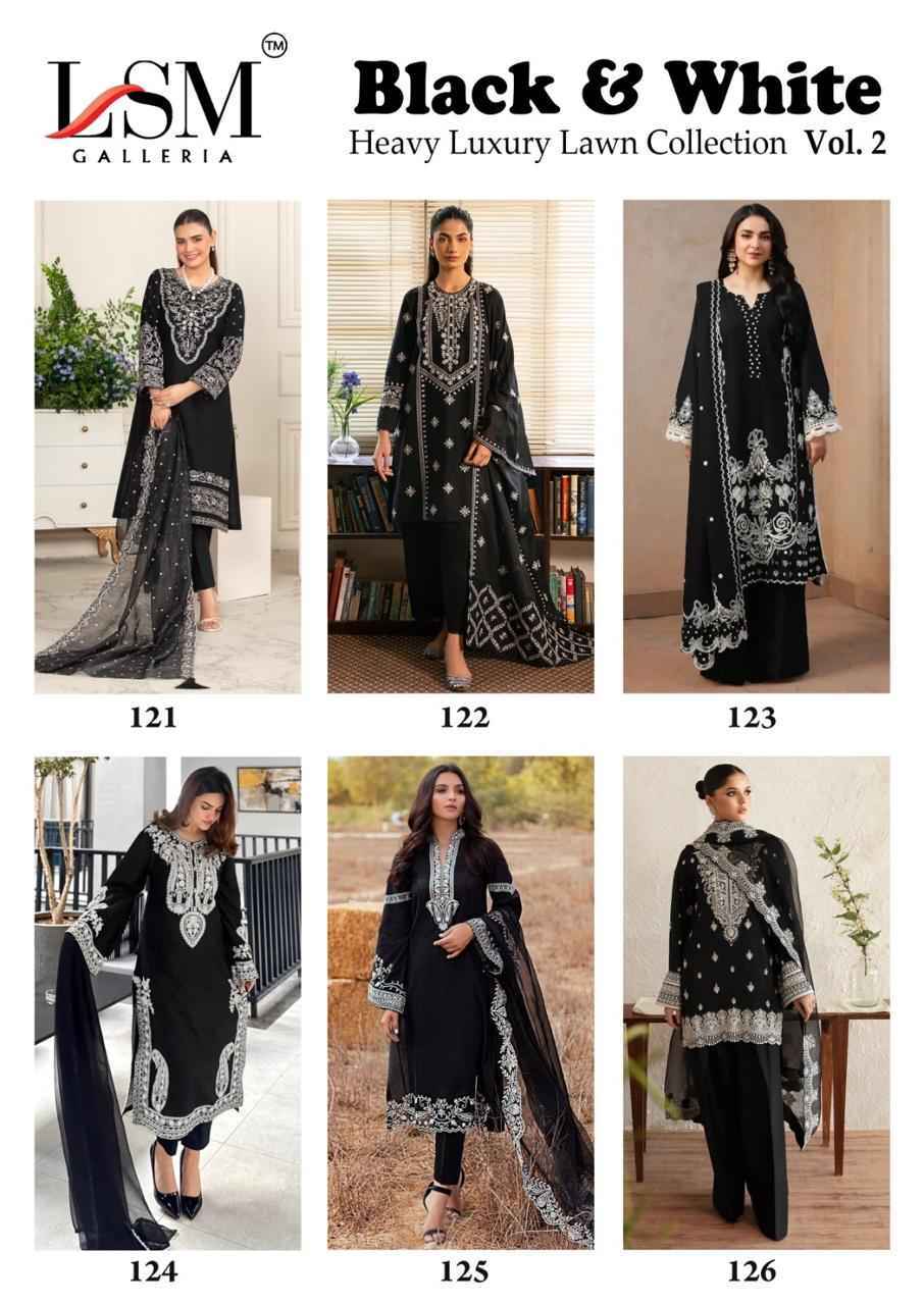 LSM Galleria Black & White Vol 2 Cotton Dress Material Wholesale Price ( 6 pcs Catalogue )