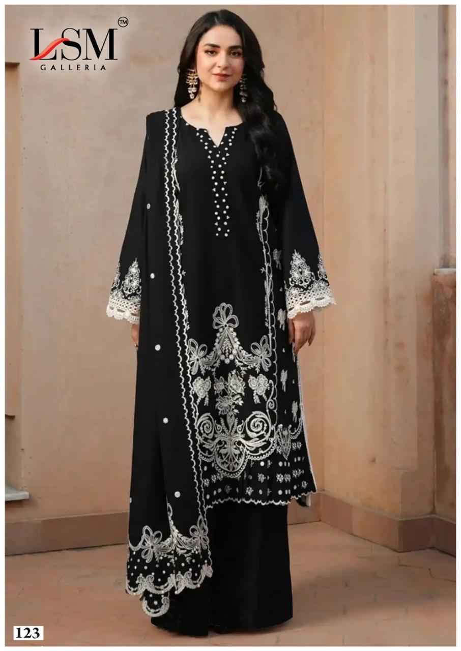 LSM Galleria Black & White Vol 2 Cotton Dress Material Wholesale Price ( 6 pcs Catalogue )