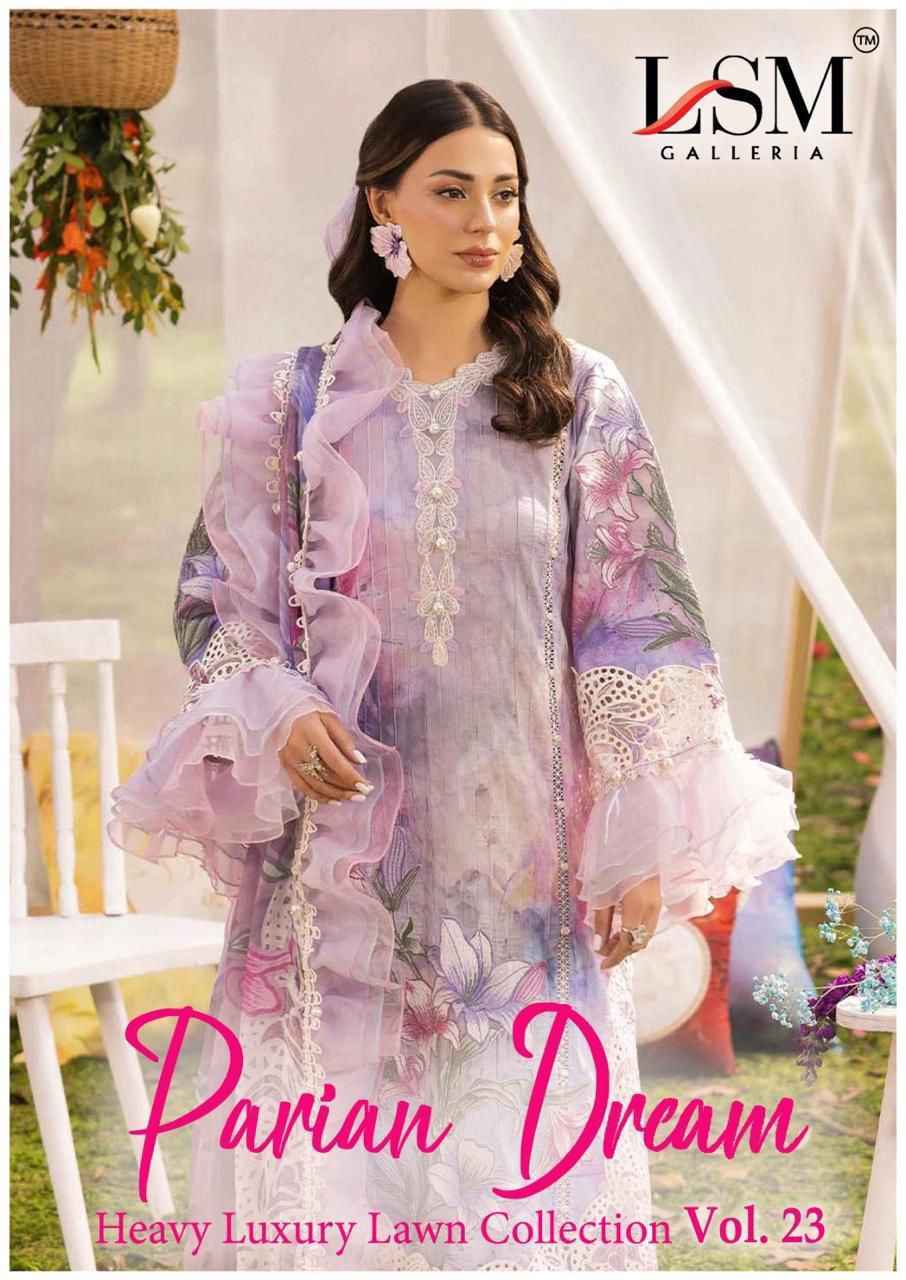 LSM Galleria Parian Dream Vol 23 Lawn Dress Material Wholesale Price ( 6 pcs Catalogue )