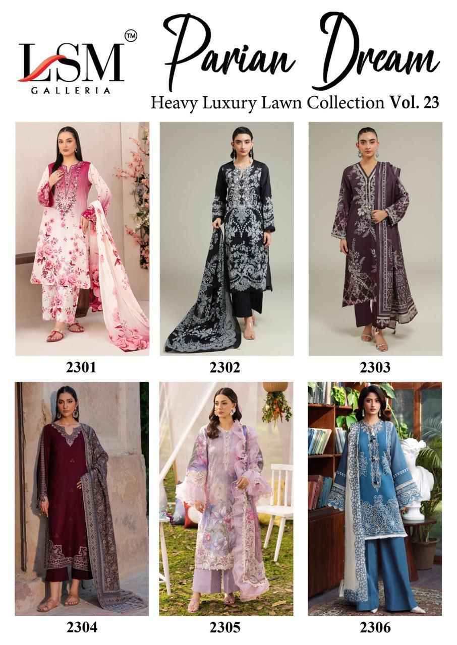 LSM Galleria Parian Dream Vol 23 Lawn Dress Material Wholesale Price ( 6 pcs Catalogue )