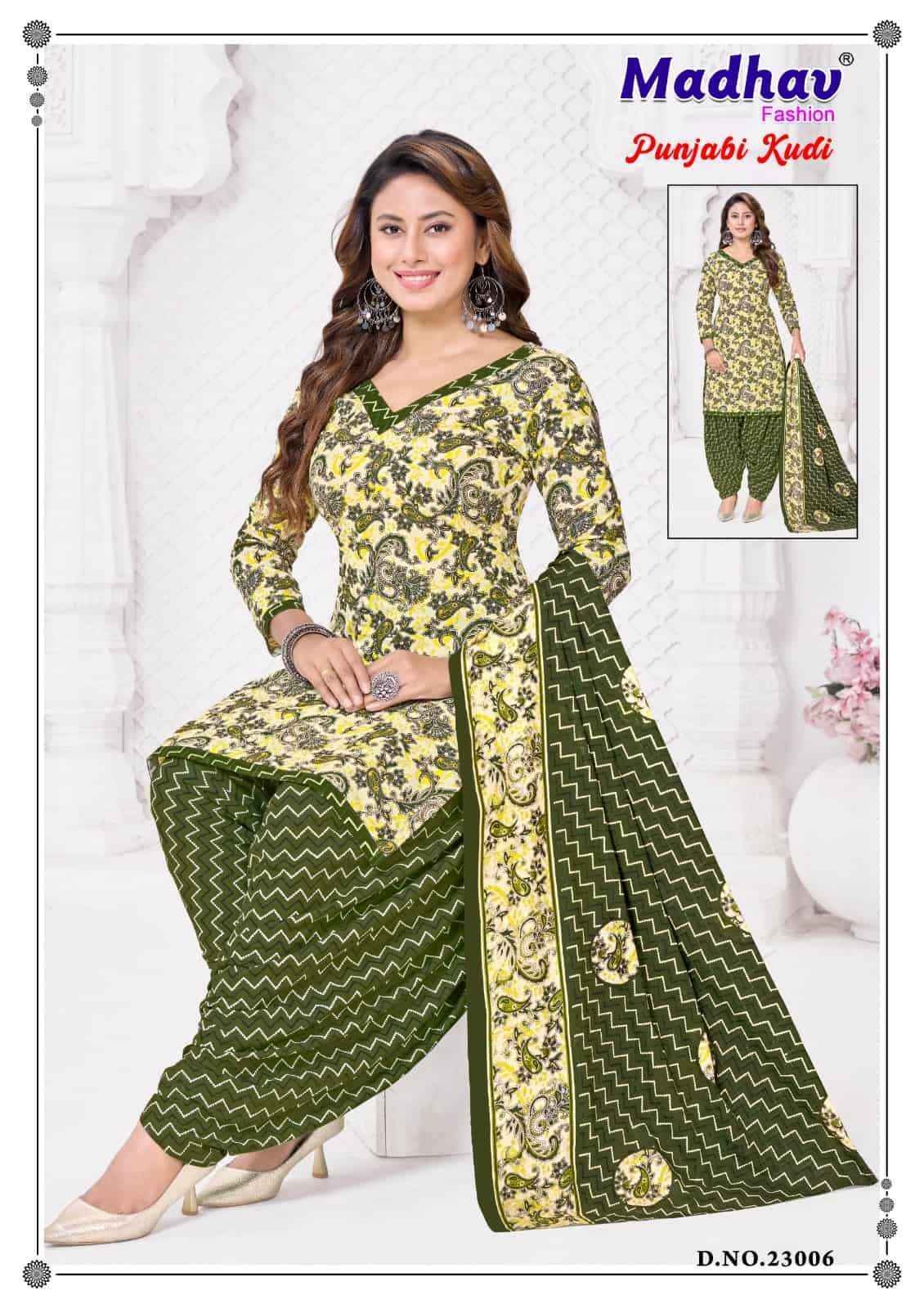 Madhav Fashion Punjabi Kudi Vol 23 Pure Cotton Dress Material Wholesale Collection ( 10 Pcs Catalog )