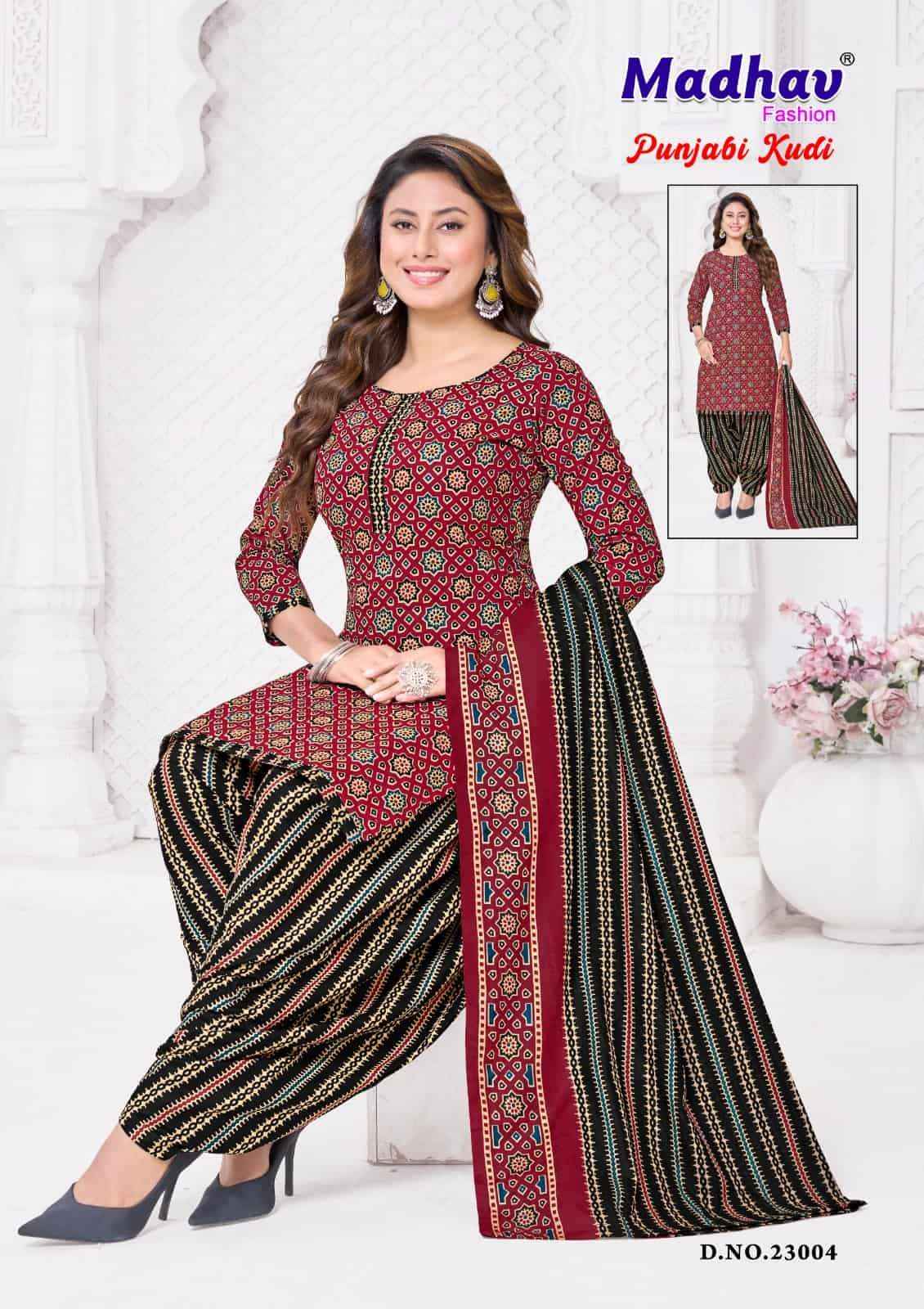 Madhav Fashion Punjabi Kudi Vol 23 Pure Cotton Dress Material Wholesale Collection ( 10 Pcs Catalog )