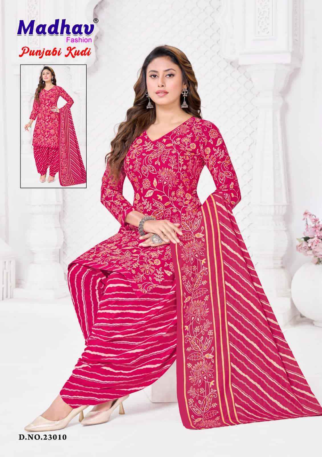 Madhav Fashion Punjabi Kudi Vol 23 Pure Cotton Dress Material Wholesale Collection ( 10 Pcs Catalog )