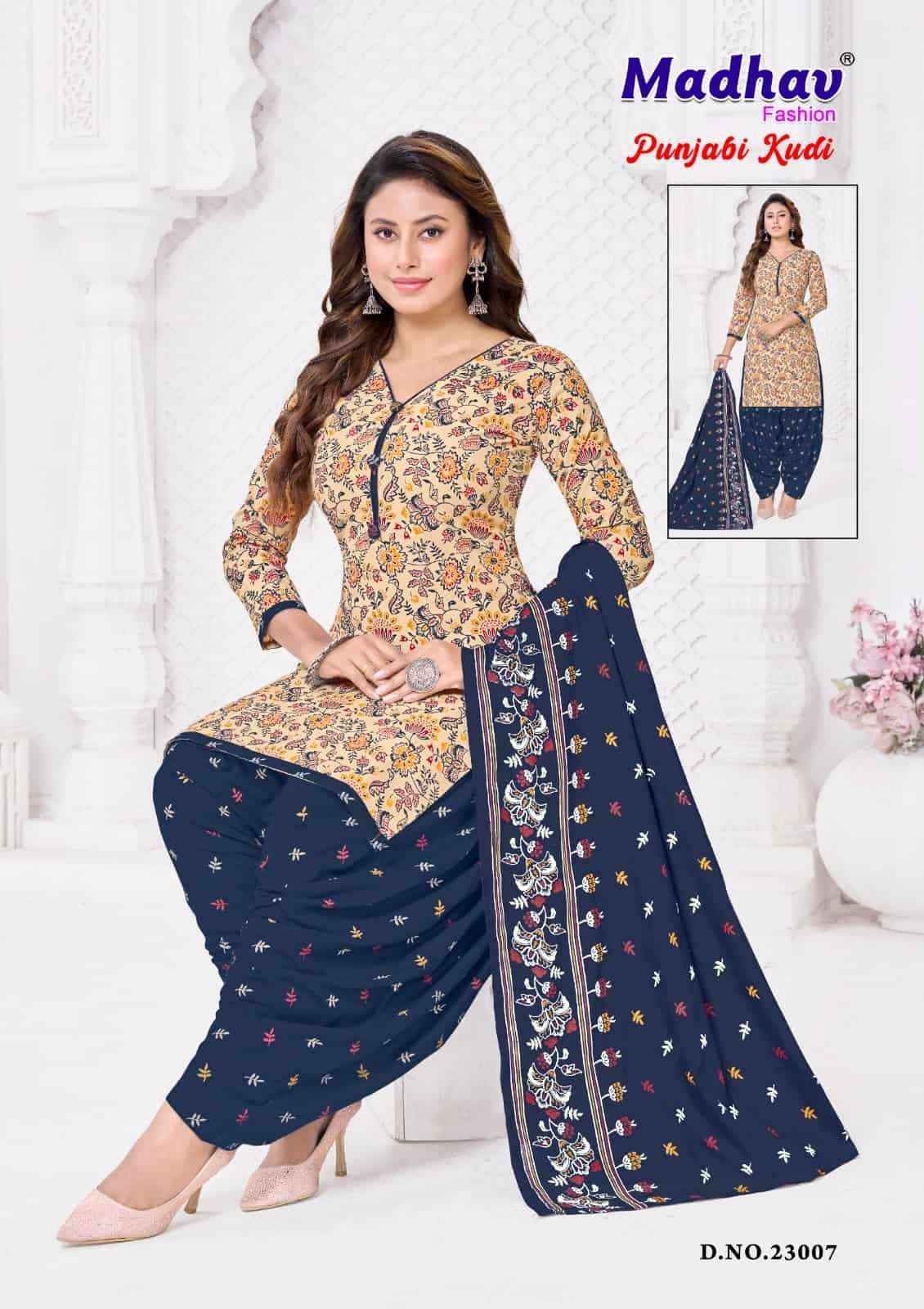 Madhav Fashion Punjabi Kudi Vol 23 Pure Cotton Dress Material Wholesale Collection ( 10 Pcs Catalog )