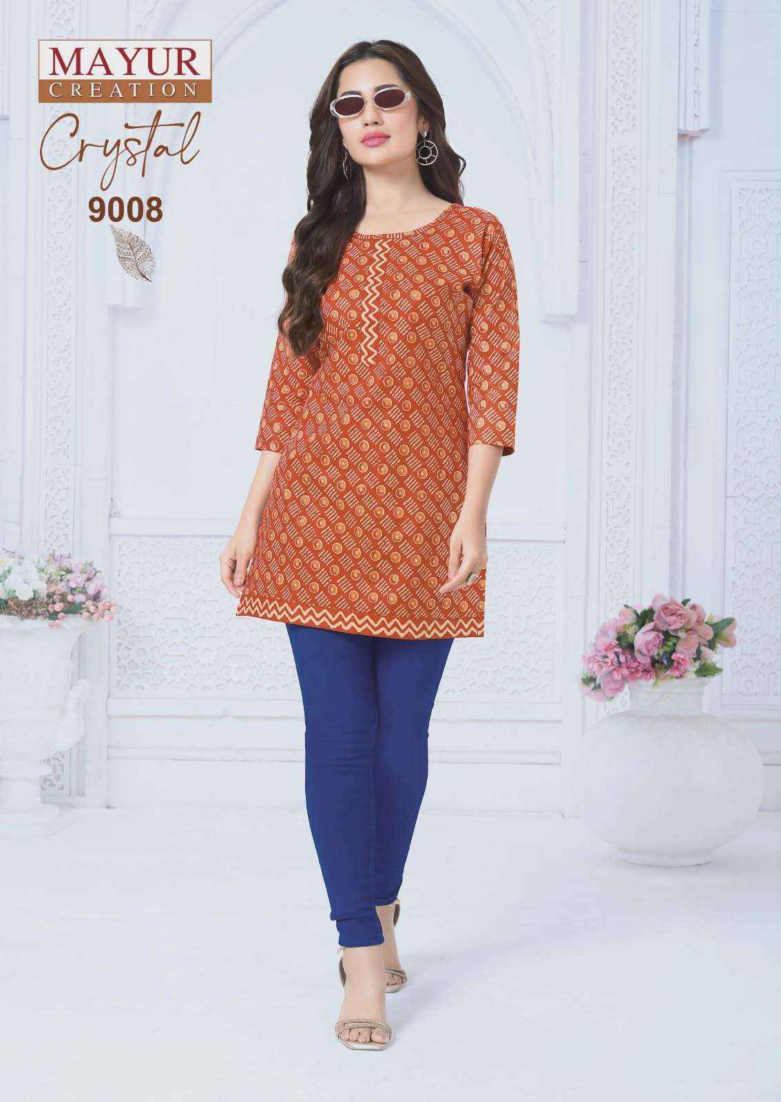 Mayur Creation Crystal Vol 9 Poplin Cotton Tunic Top Collection ( 12 Pcs Catalog )