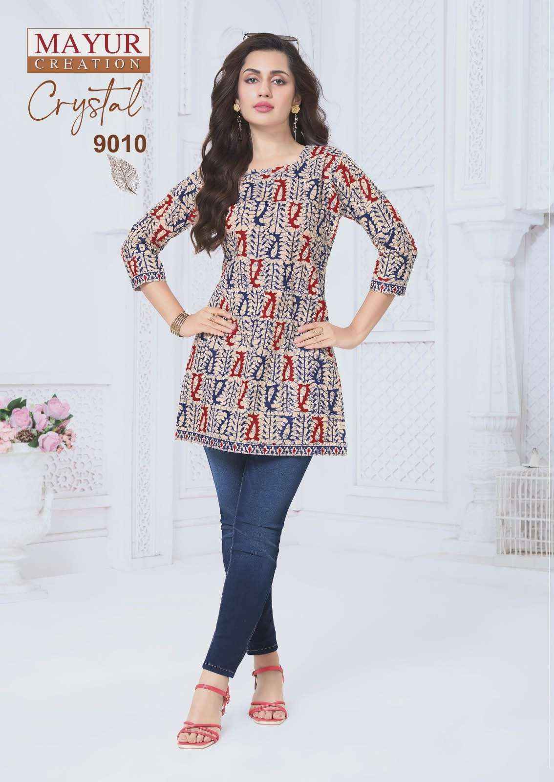 Mayur Creation Crystal Vol 9 Poplin Cotton Tunic Top Collection ( 12 Pcs Catalog )