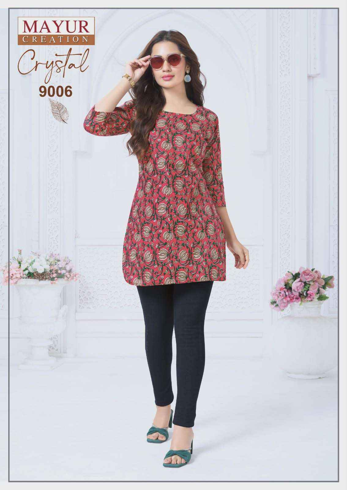 Mayur Creation Crystal Vol 9 Poplin Cotton Tunic Top Collection ( 12 Pcs Catalog )