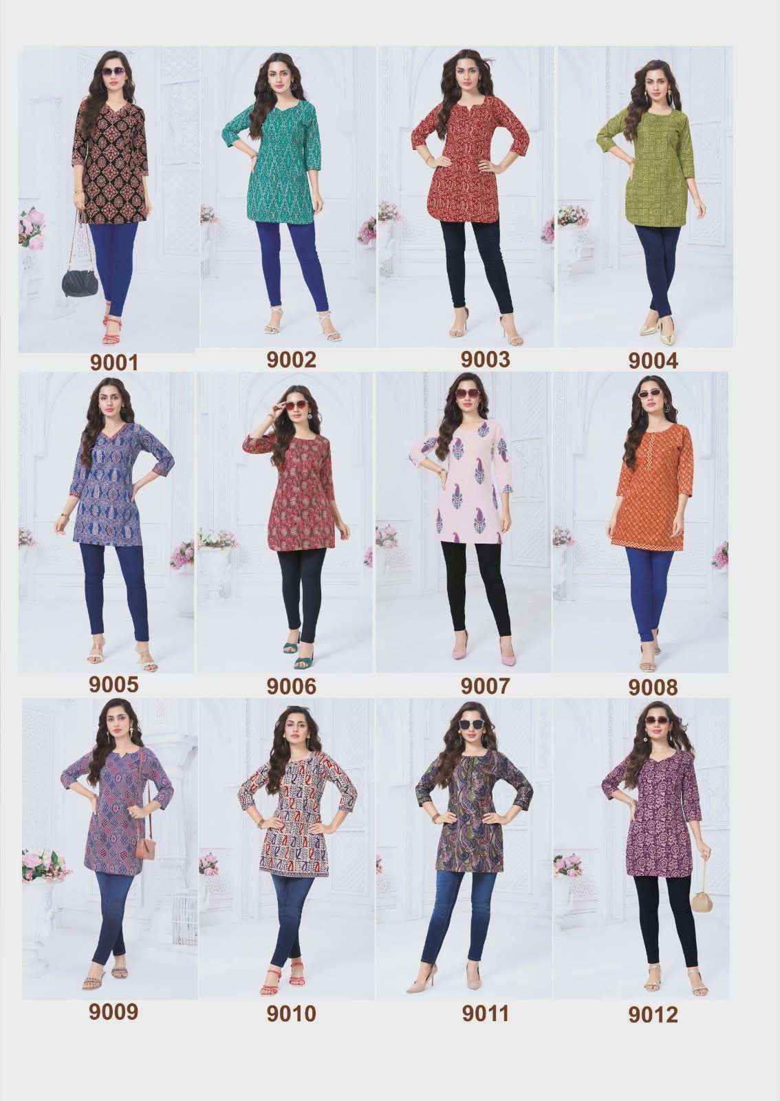 Mayur Creation Crystal Vol 9 Poplin Cotton Tunic Top Collection ( 12 Pcs Catalog )