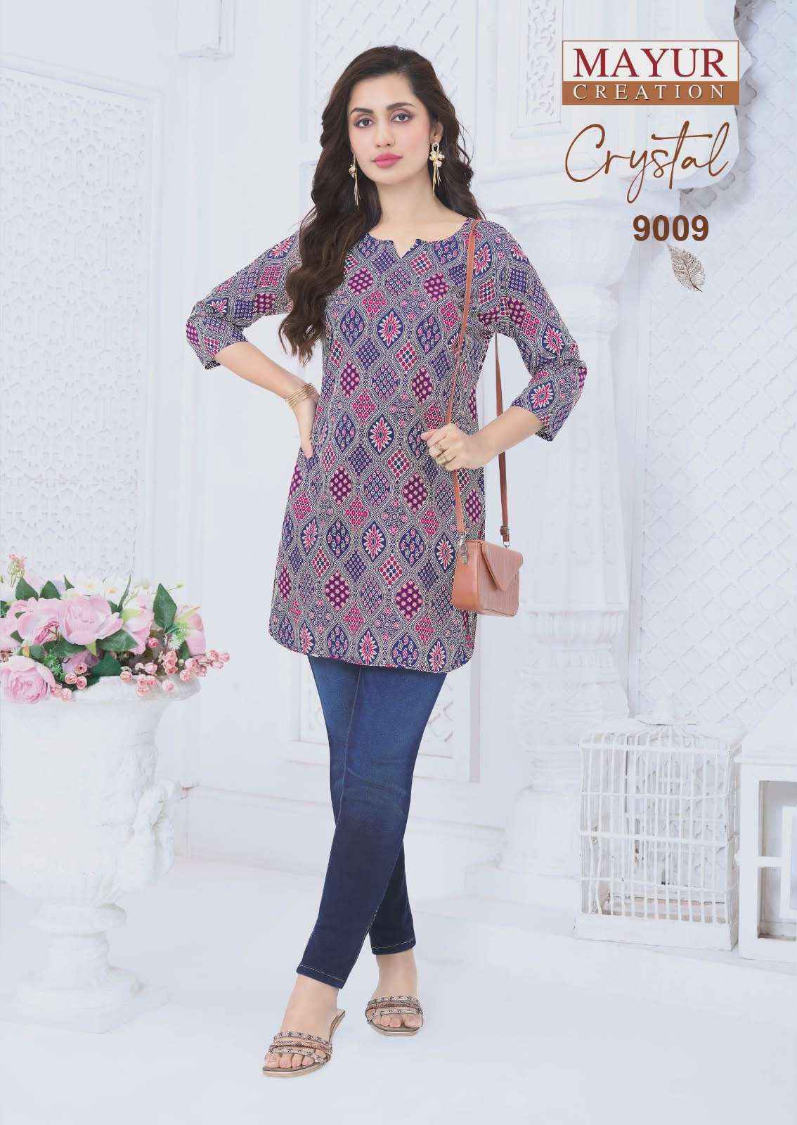 Mayur Creation Crystal Vol 9 Poplin Cotton Tunic Top Collection ( 12 Pcs Catalog )