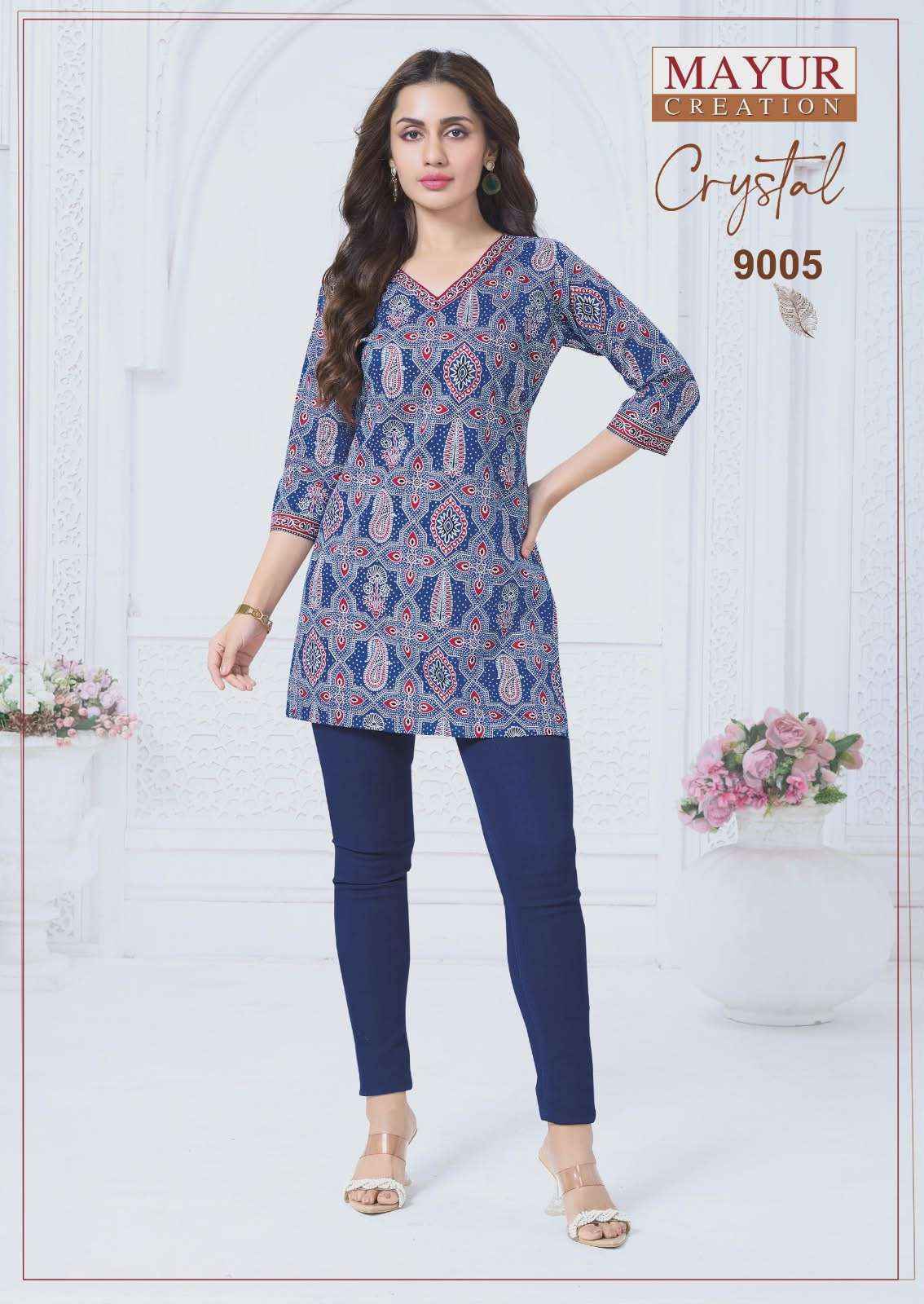 Mayur Creation Crystal Vol 9 Poplin Cotton Tunic Top Collection ( 12 Pcs Catalog )