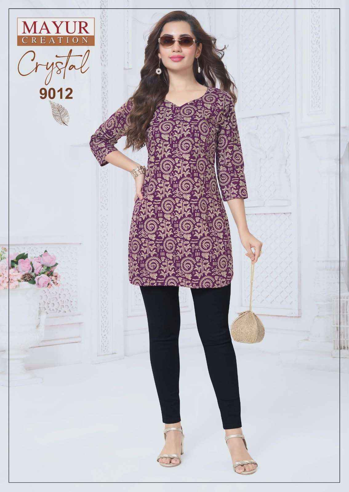 Mayur Creation Crystal Vol 9 Poplin Cotton Tunic Top Collection ( 12 Pcs Catalog )