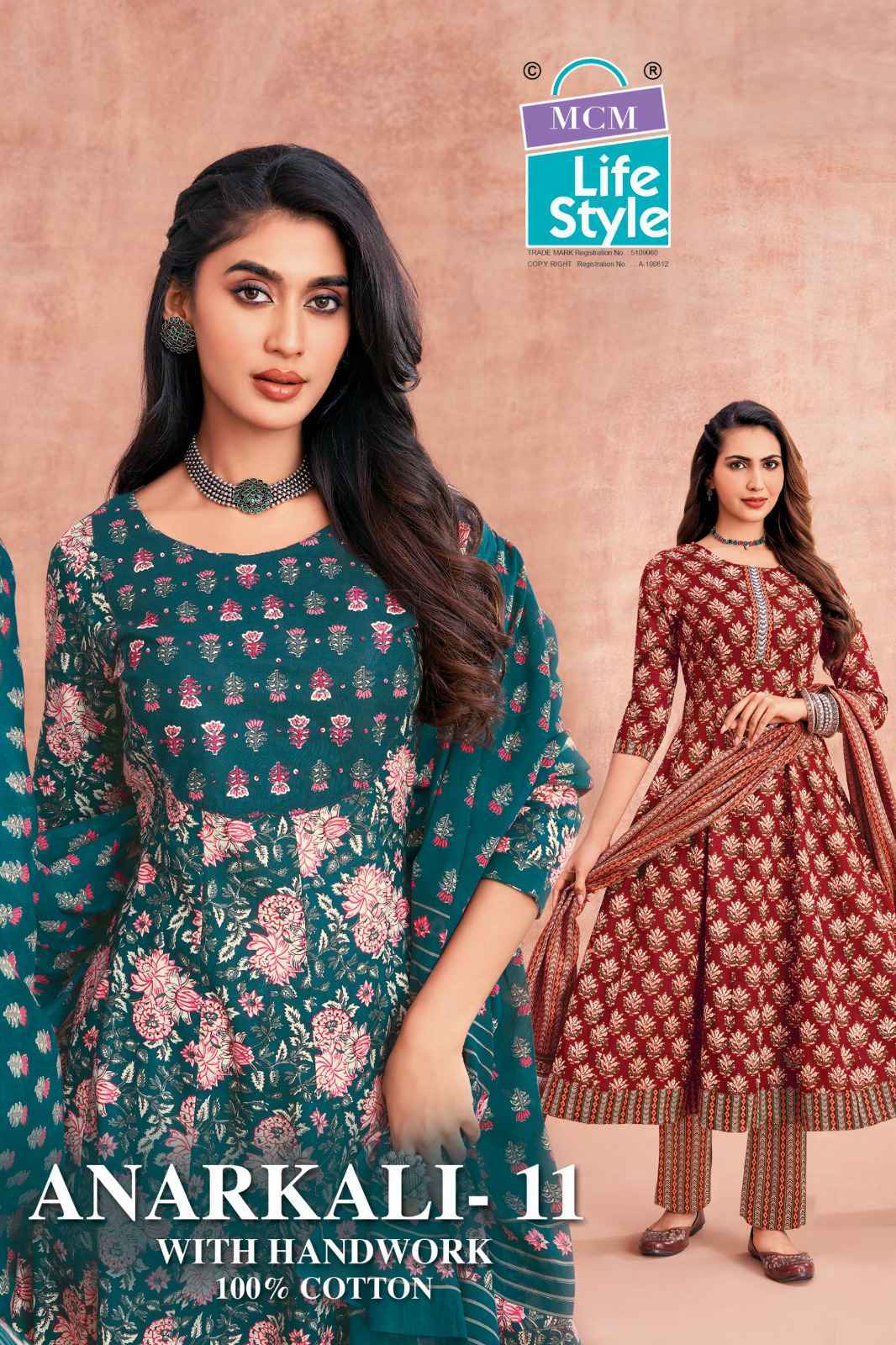 MCM Lifestyle Anarkali Vol 11 Pure Cotton Readymade Suits Wholesale Online Price ( 10 pcs Catalogue )