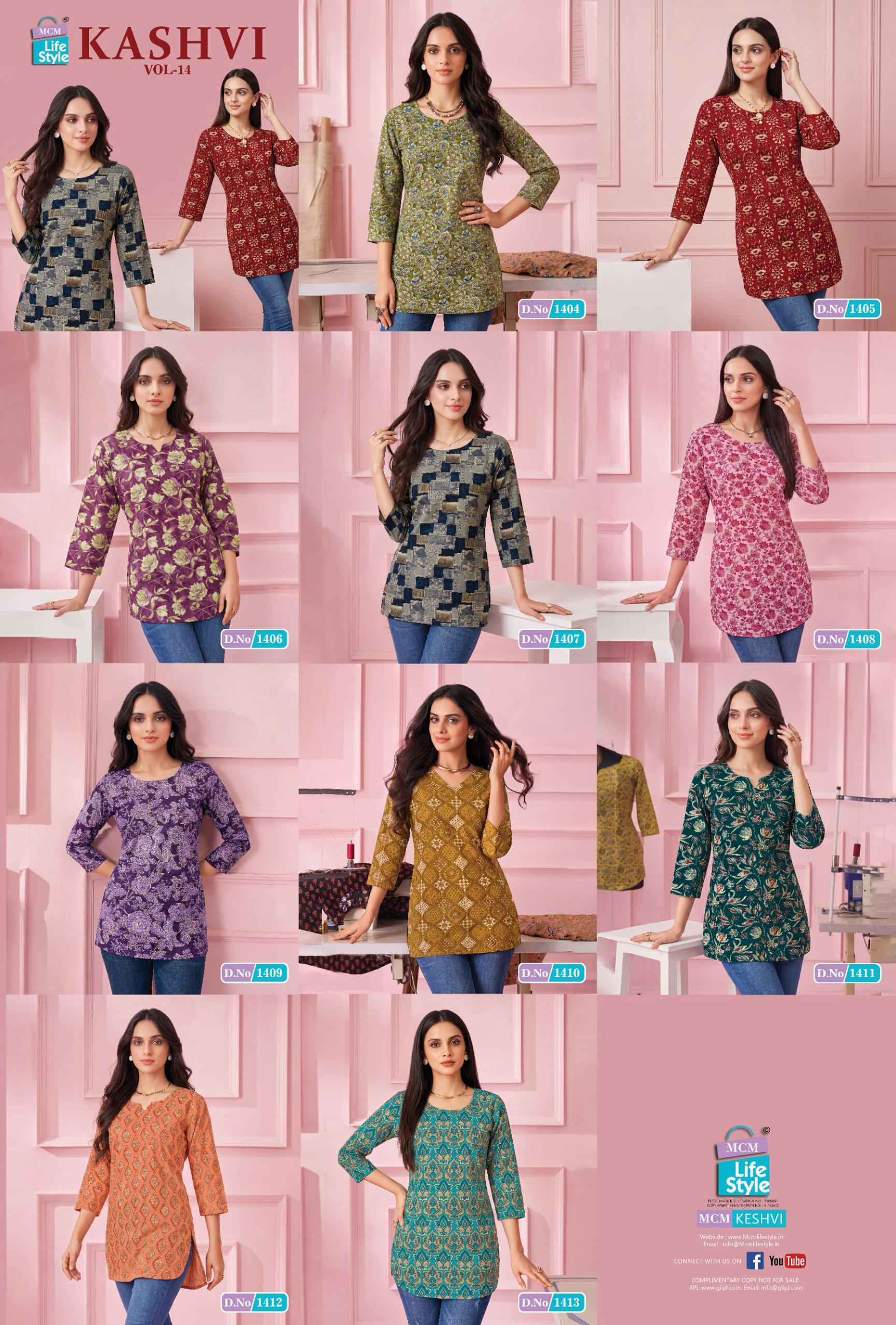 MCM Lifestyle Kashvi Vol 14 Wholesale Cotton Kurti ( 10 pcs Catalogue )