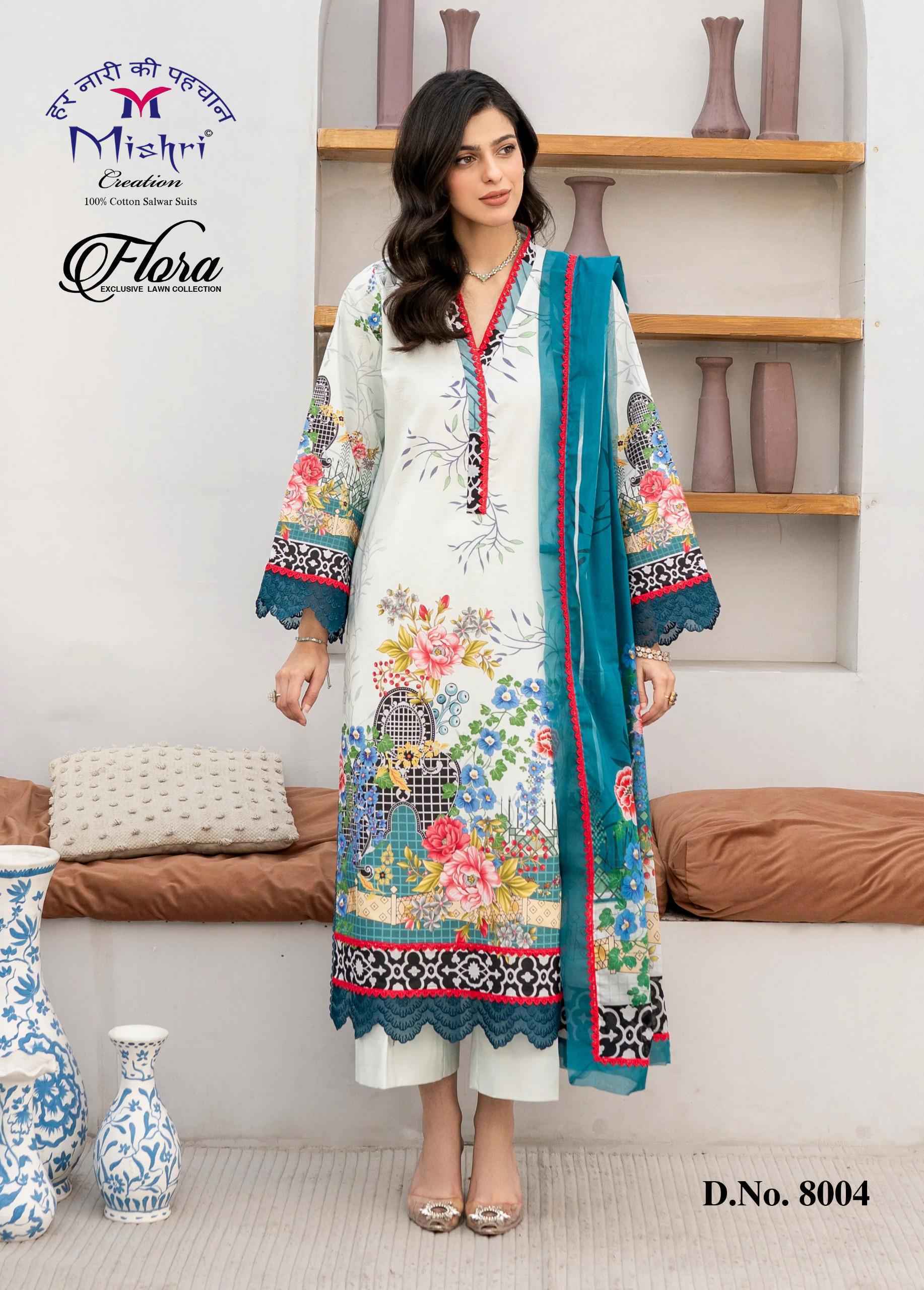 Mishri Creation Flora Vol 8 Lawn Cotton Dress Material Wholesale Collection ( 6 Pcs Catalog )