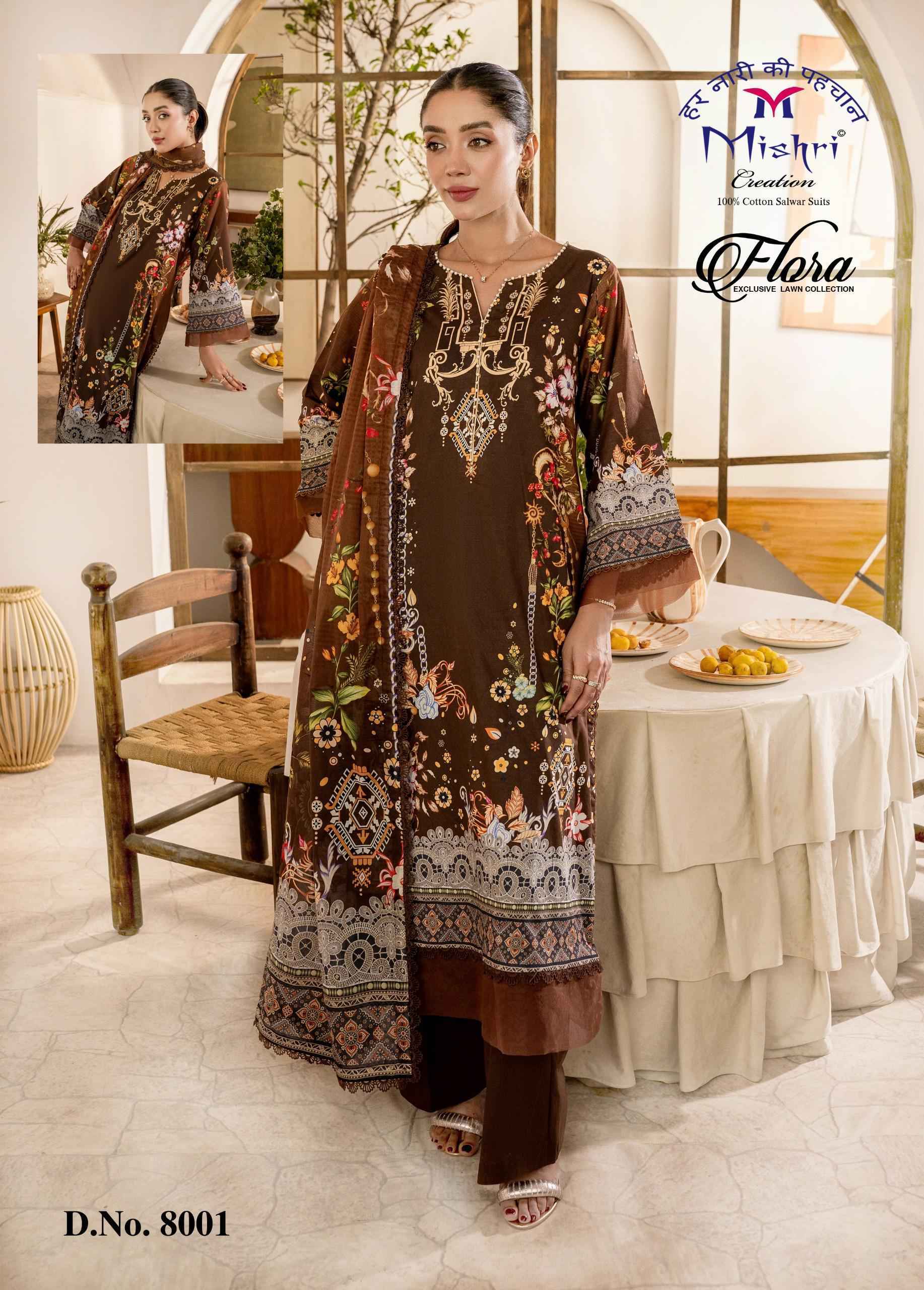 Mishri Creation Flora Vol 8 Lawn Cotton Dress Material Wholesale Collection ( 6 Pcs Catalog )