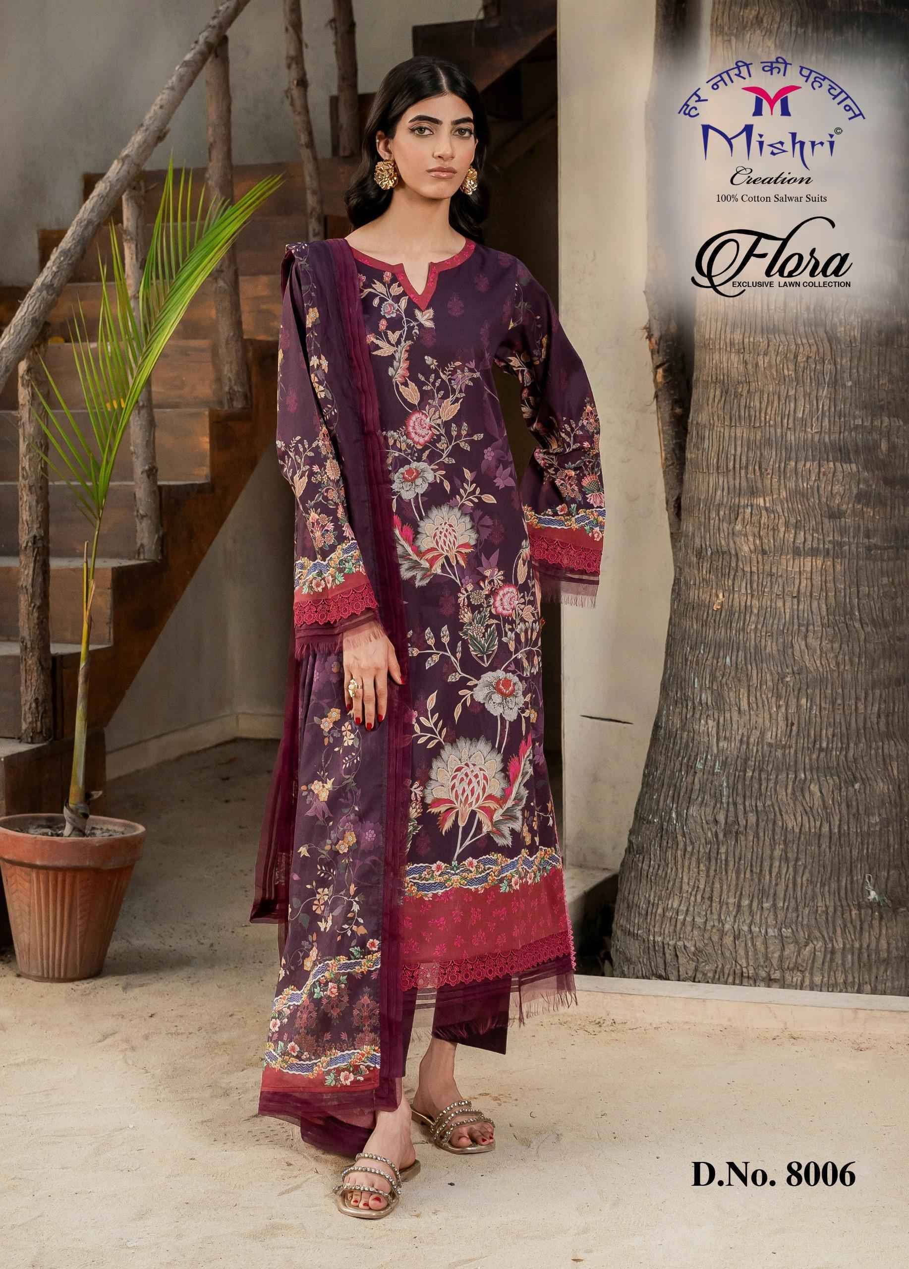 Mishri Creation Flora Vol 8 Lawn Cotton Dress Material Wholesale Collection ( 6 Pcs Catalog )