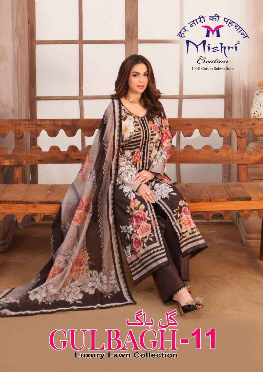 Mishri Creation Gulbagh Vol 11 Lawn Cotton Dress Material Wholesale Collection ( 6 Pcs Catalog )