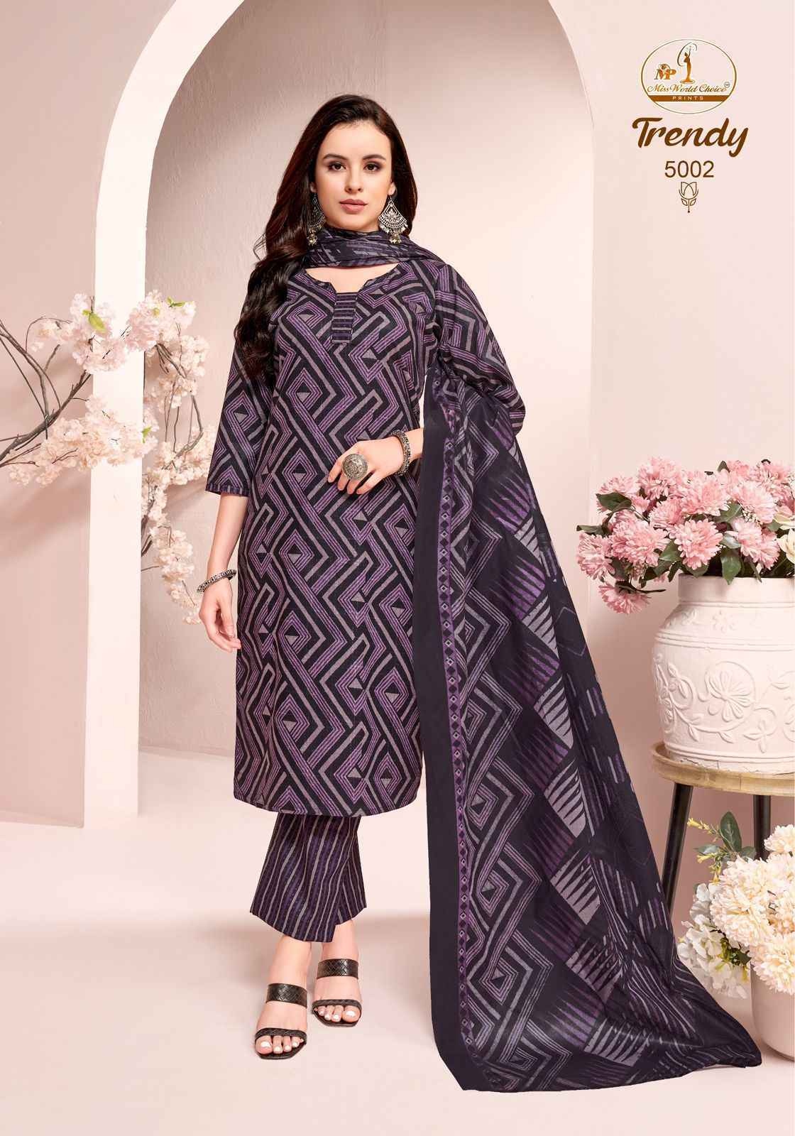 Miss World Choice Trendy Vol 5 Cotton Suits Wholesale Price ( 10 pcs Catalogue )