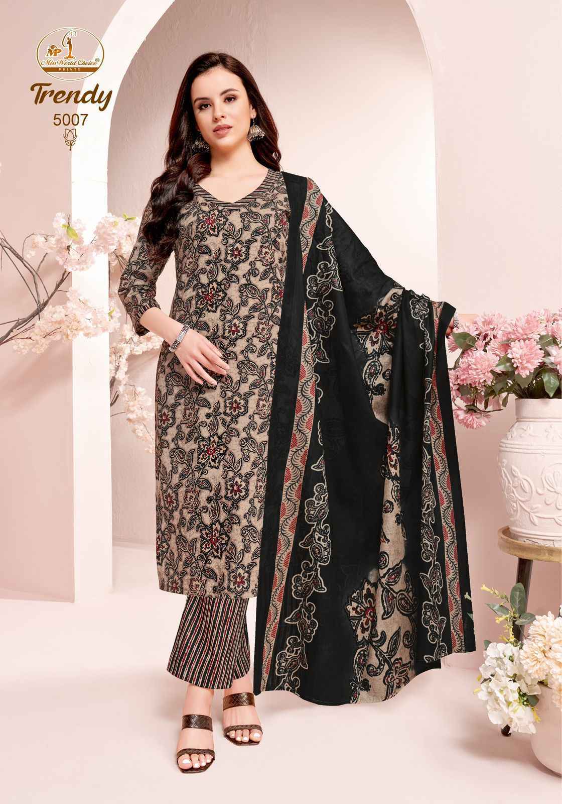Miss World Choice Trendy Vol 5 Cotton Suits Wholesale Price ( 10 pcs Catalogue )
