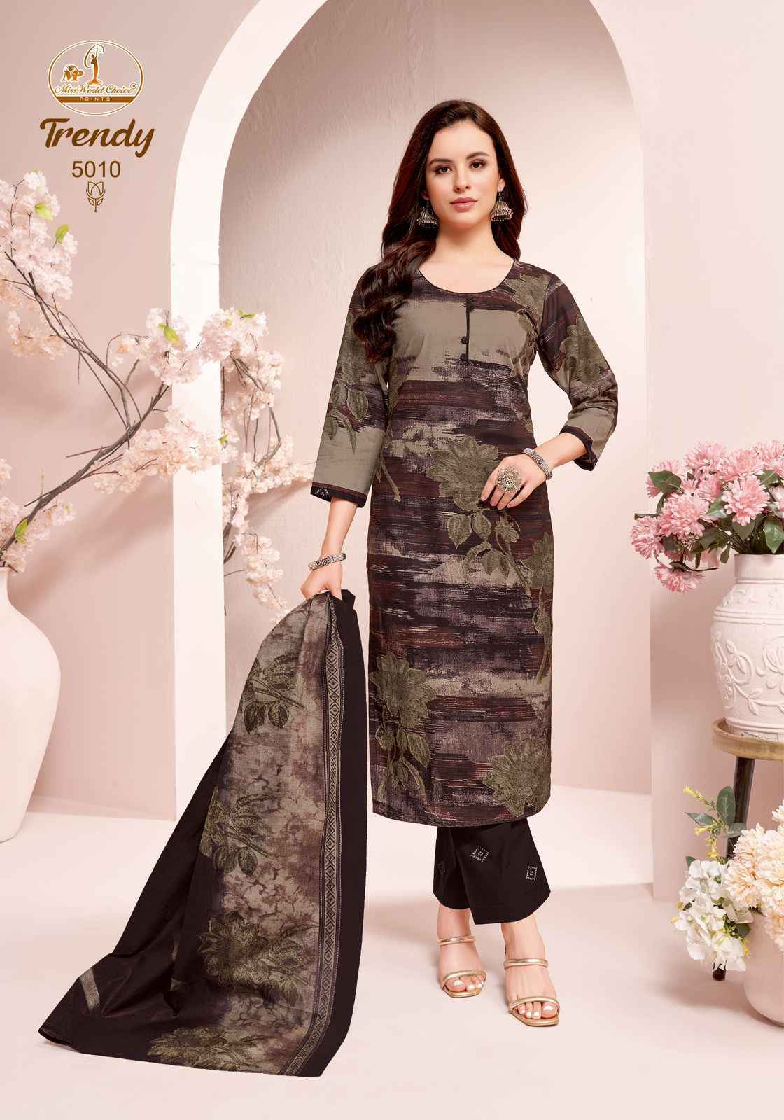 Miss World Choice Trendy Vol 5 Cotton Suits Wholesale Price ( 10 pcs Catalogue )
