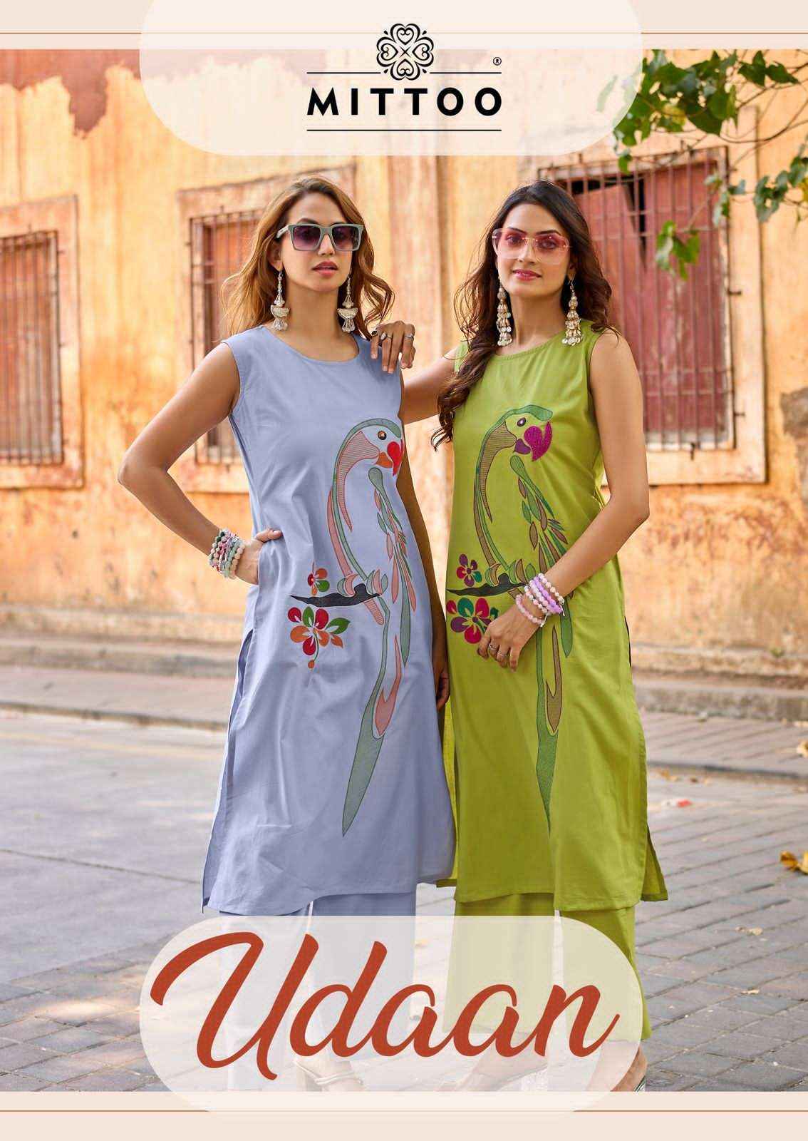 Mittoo Udaan Casual Wear Top Bottom Pair Set Dress Collection ( 6 Pcs Catalog )