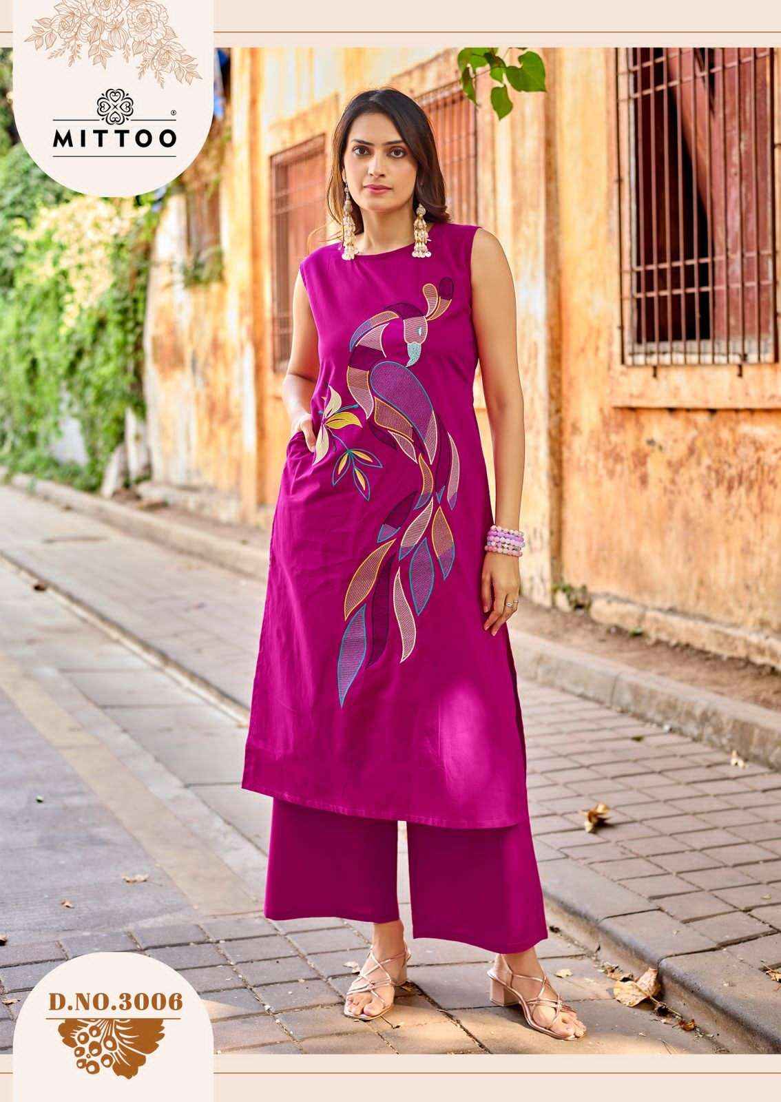 Mittoo Udaan Casual Wear Top Bottom Pair Set Dress Collection ( 6 Pcs Catalog )