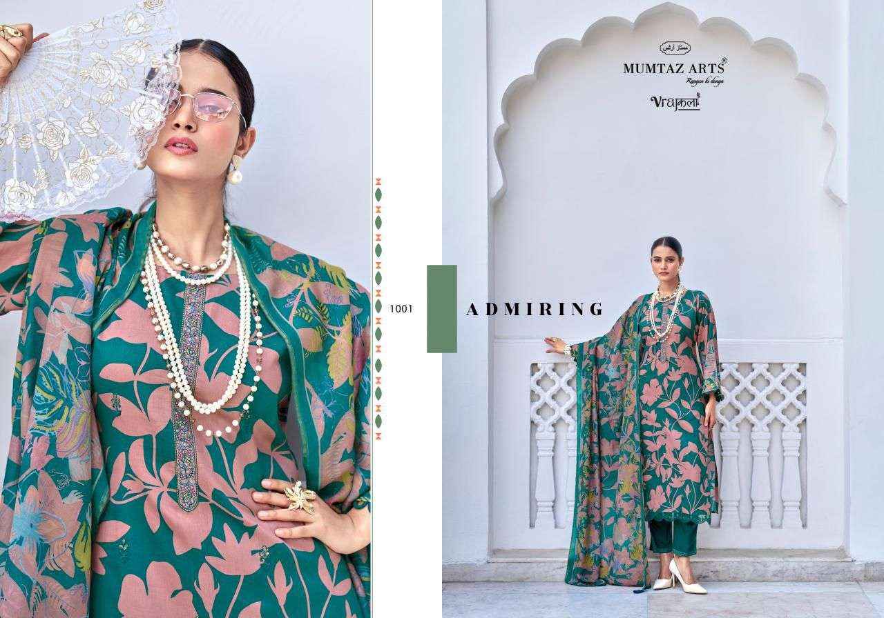 MUMTAZ ARTS AMELIA VISCOSE WITH EMBROIDERY WORK SUIT WHOLESALE PRICE ( 6 pcs catalogue )