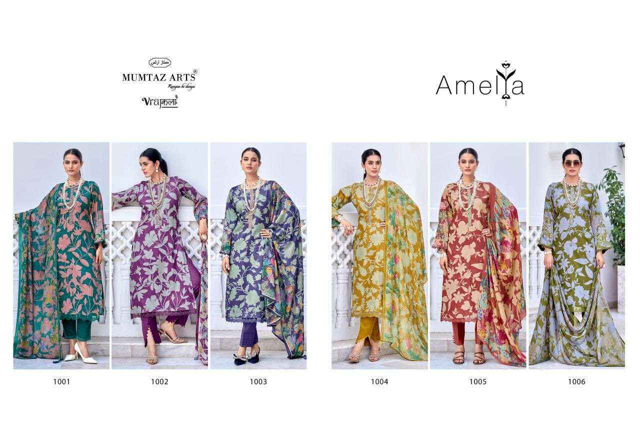 MUMTAZ ARTS AMELIA VISCOSE WITH EMBROIDERY WORK SUIT WHOLESALE PRICE ( 6 pcs catalogue )