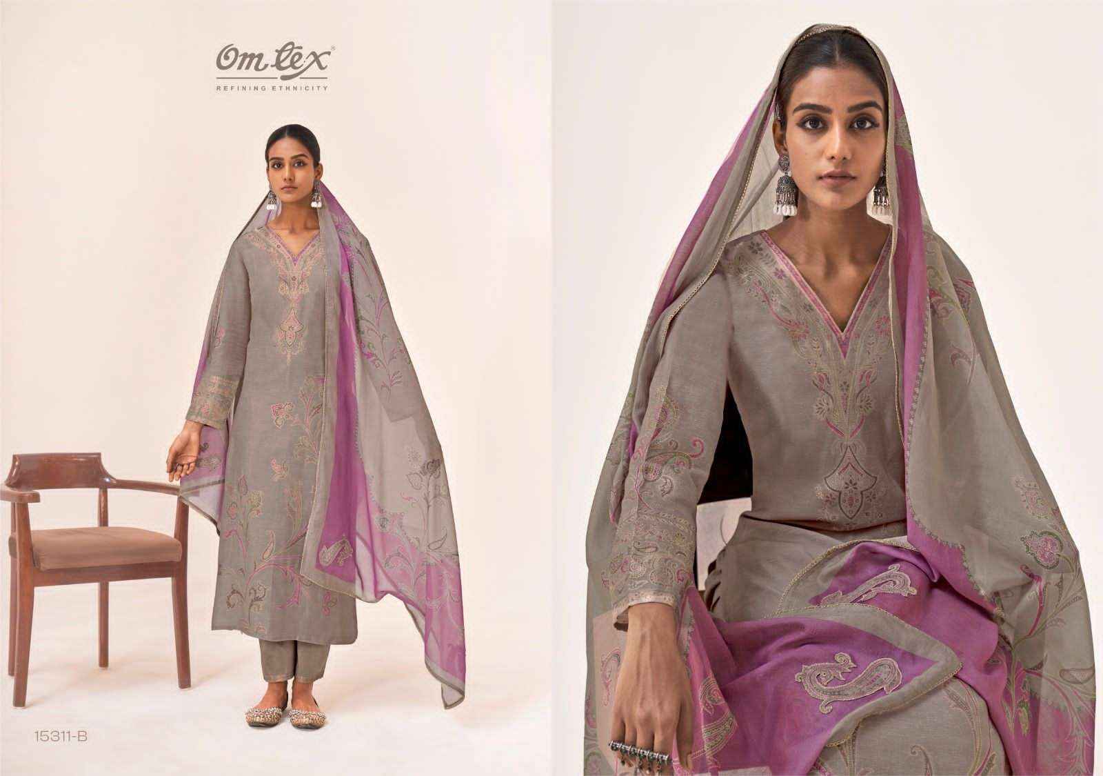 Omtex Sinhasan Pure Linen Jacquard Ladies Dress Wholesale Collection ( 3 Pcs Catalog )